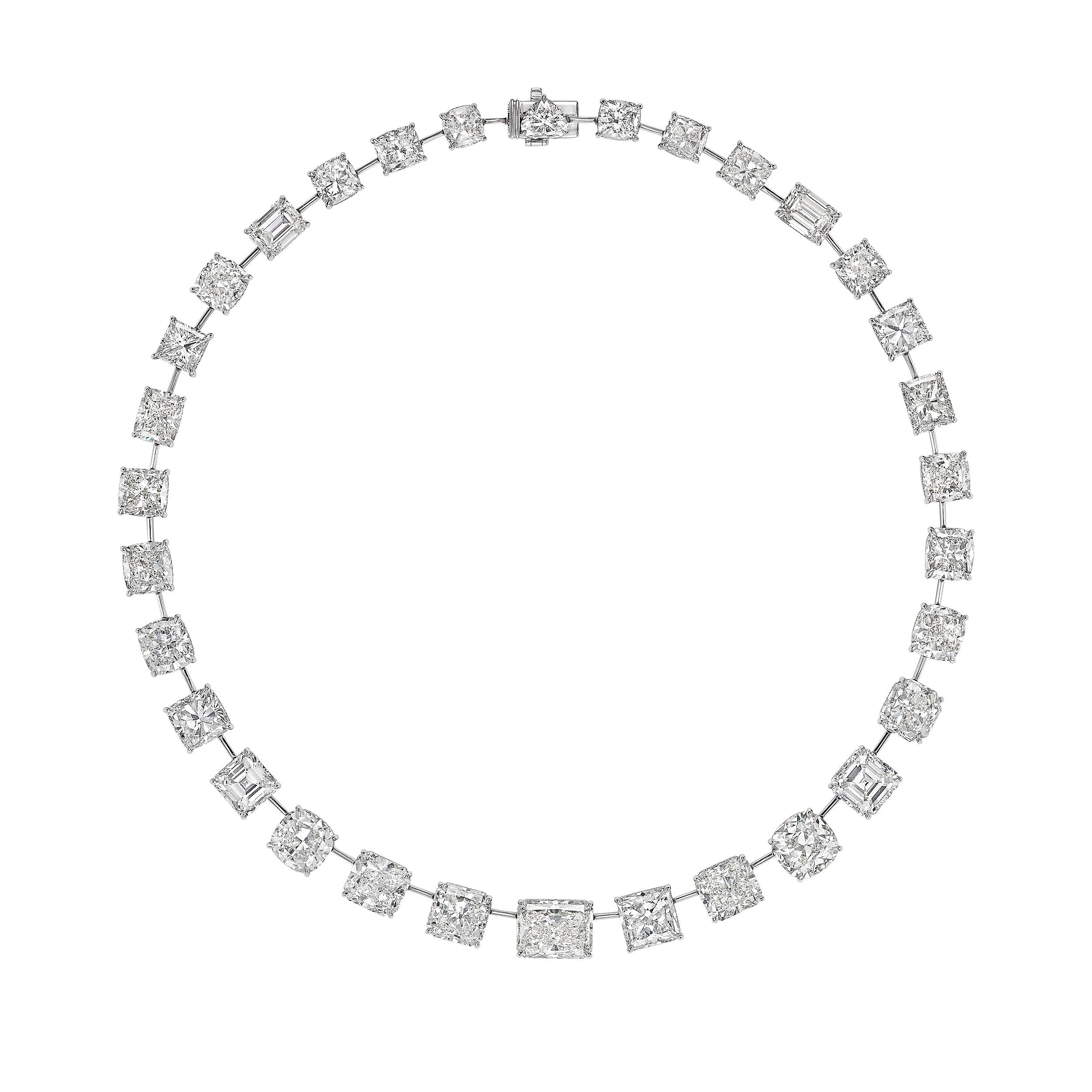 Platinum Multi - Shape Rivera 115 ct Diamond Necklace - Leviev