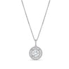 Round Cut Diamond Pendant with Double Halo, 2 CT - Necklaces - Leviev Diamonds