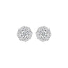 Round Cut Diamond Stud Earrings with Halo, 4 CT - Earrings - Leviev Diamonds