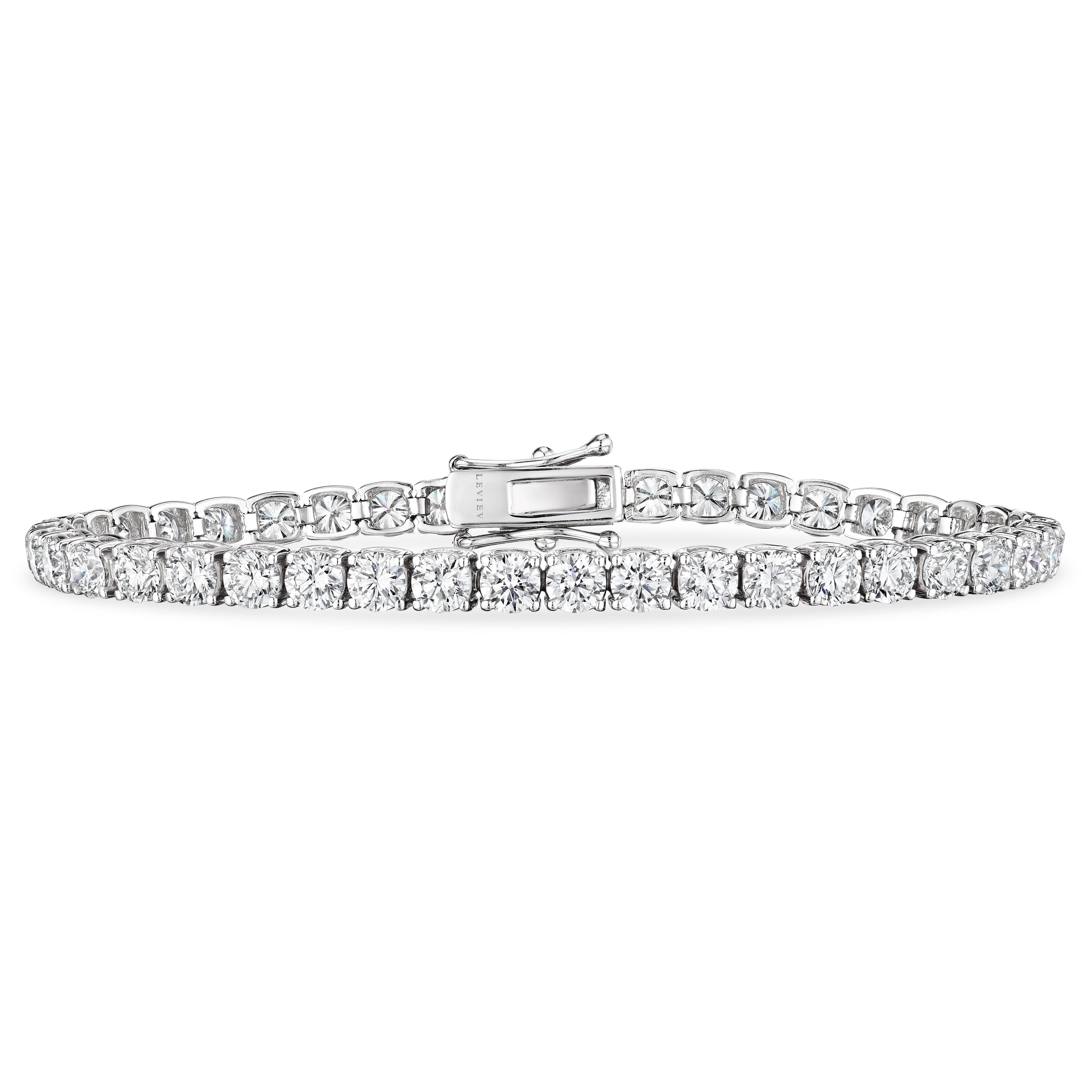 Round Cut Diamond Tennis Bracelet, 10 CT - Bracelets - Leviev Diamonds