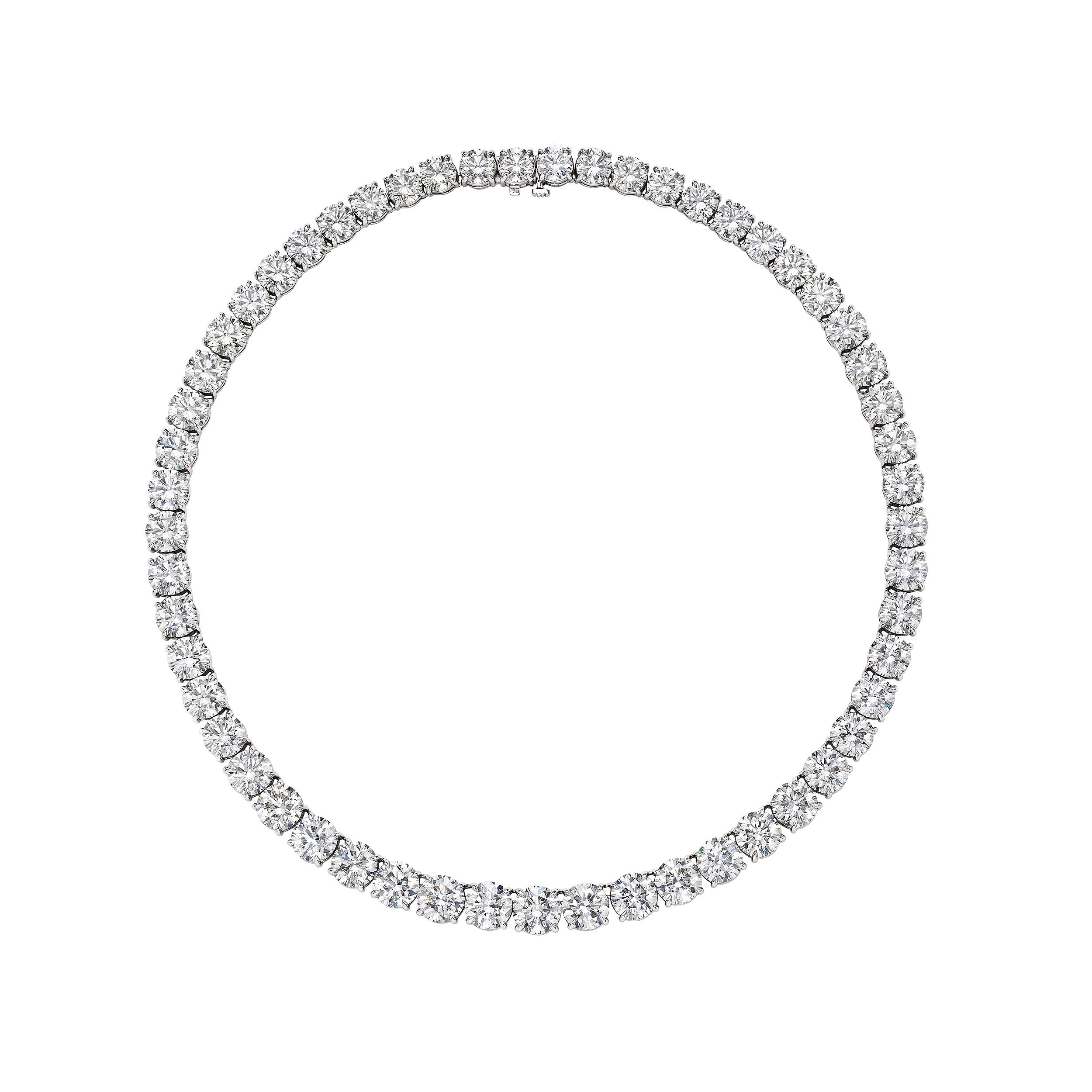 Round Diamond Riviera Necklace, 83 CT - Necklaces - Leviev Diamonds