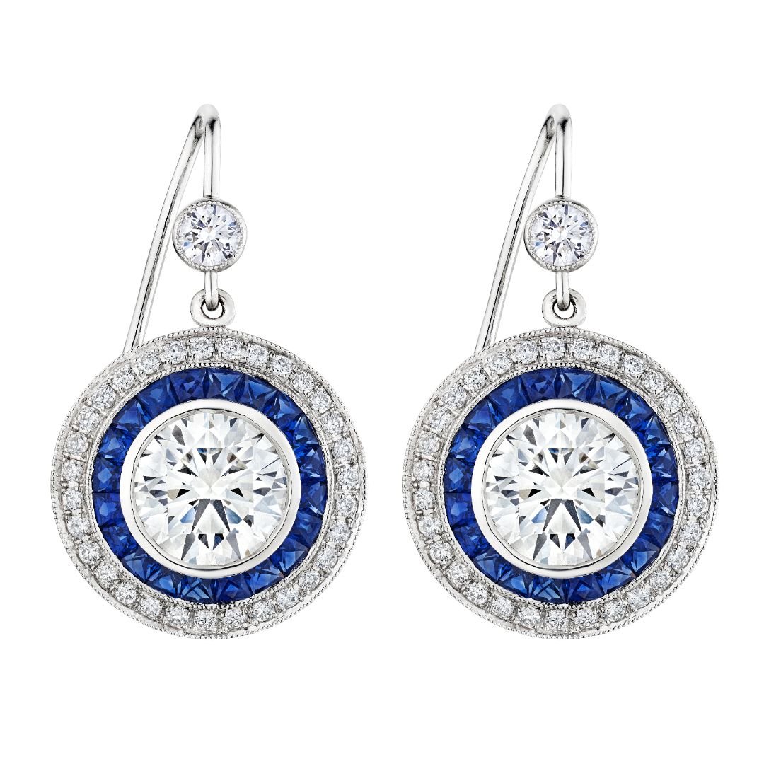 'Sapphire Serenity' Diamond Earrings, 2 CT Each - Earrings - Leviev Diamonds