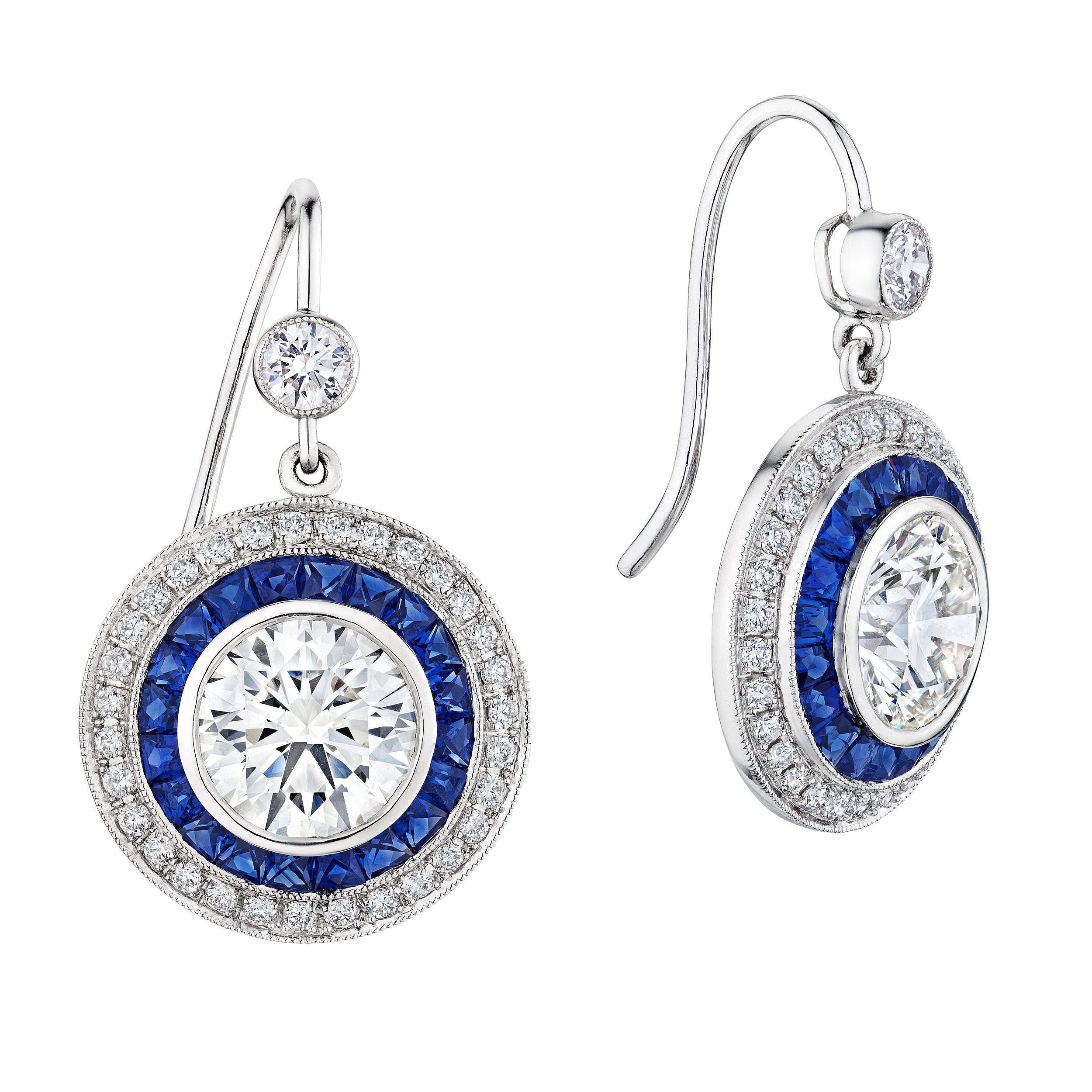 'Sapphire Serenity' Diamond Earrings, 2 CT Each - Earrings - Leviev Diamonds