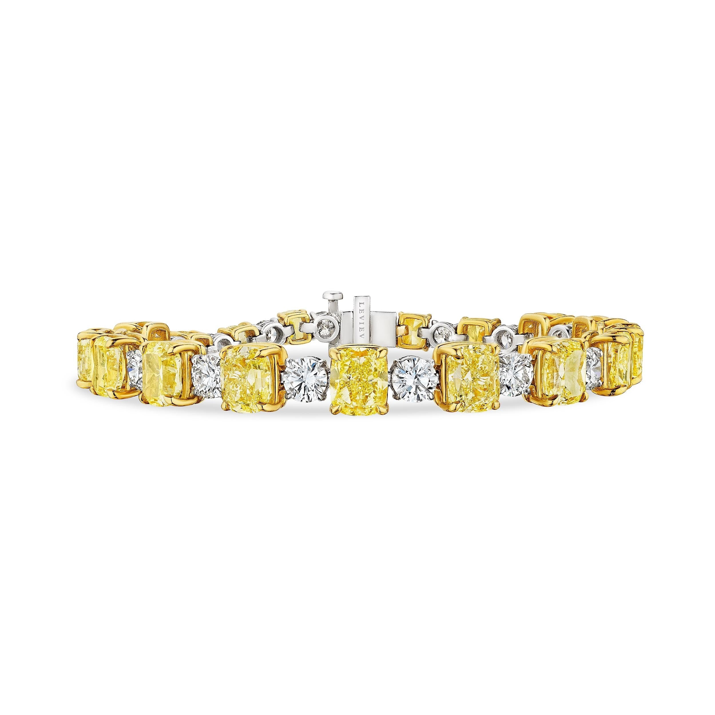 'Sovereign Light' 18K White Gold Diamond Bracelet, 25.73 CT - Leviev
