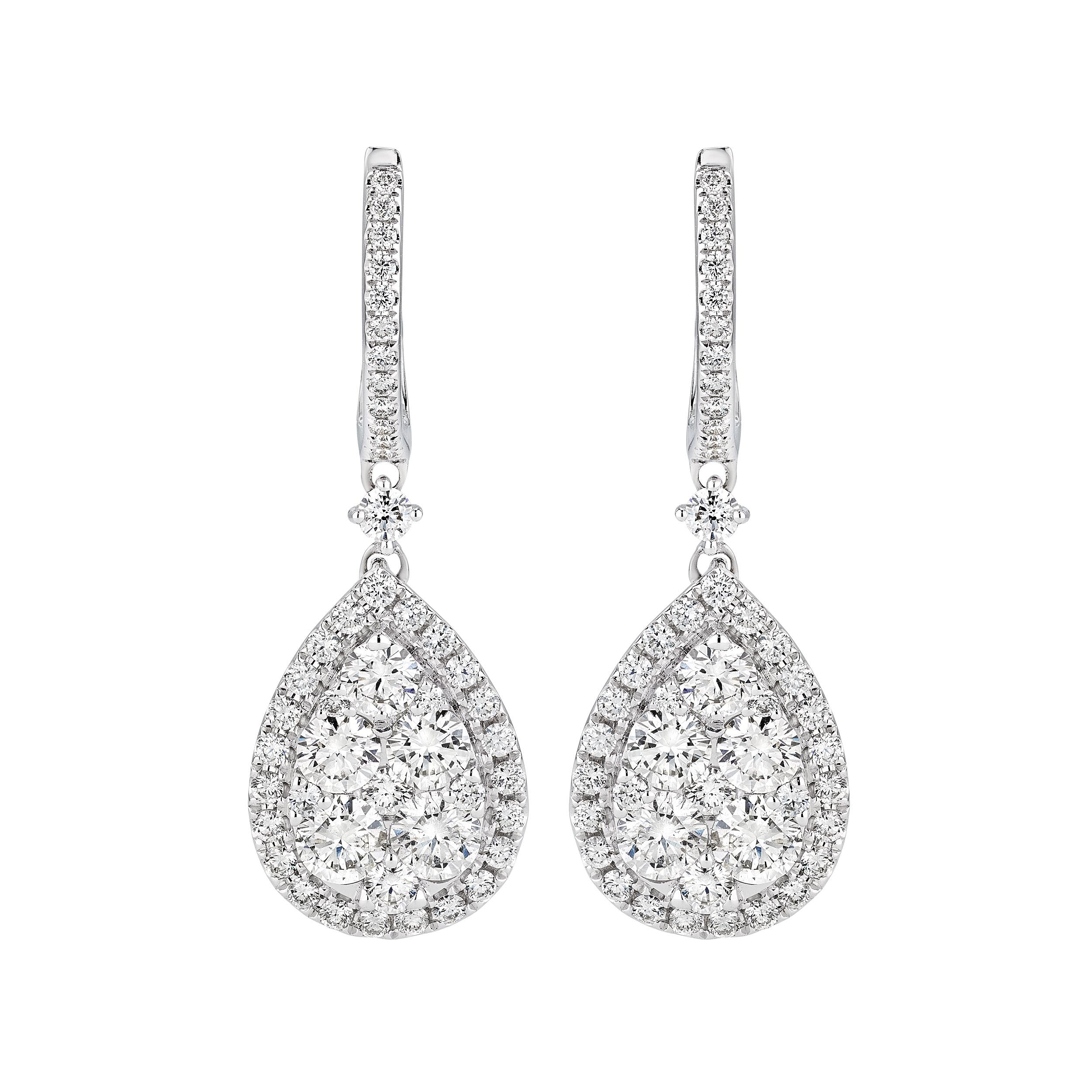 'Starlit Elegance' 18K White Gold Diamond Earrings, 2.2 CT - Leviev