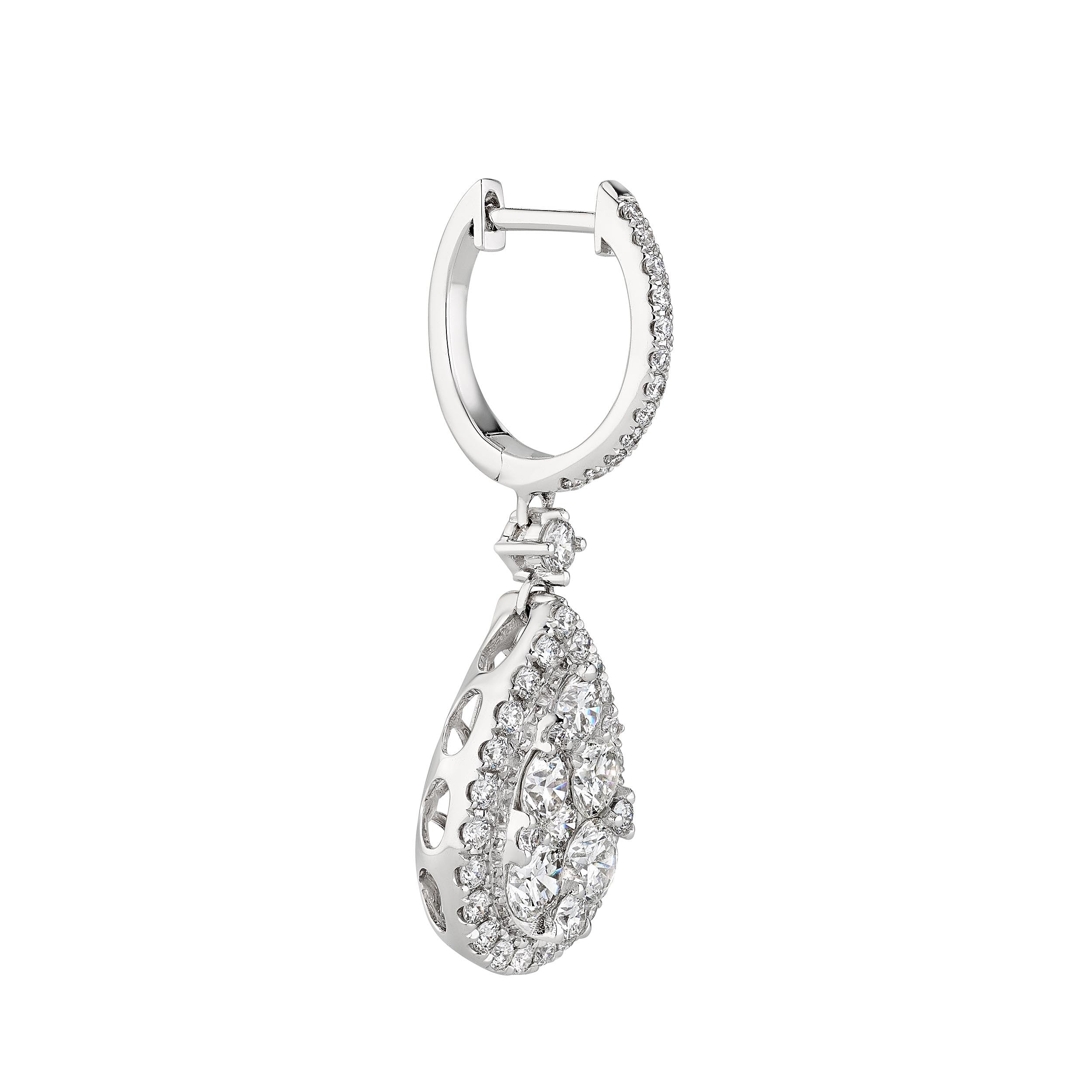 'Starlit Elegance' 18K White Gold Diamond Earrings, 2.2 CT - Leviev