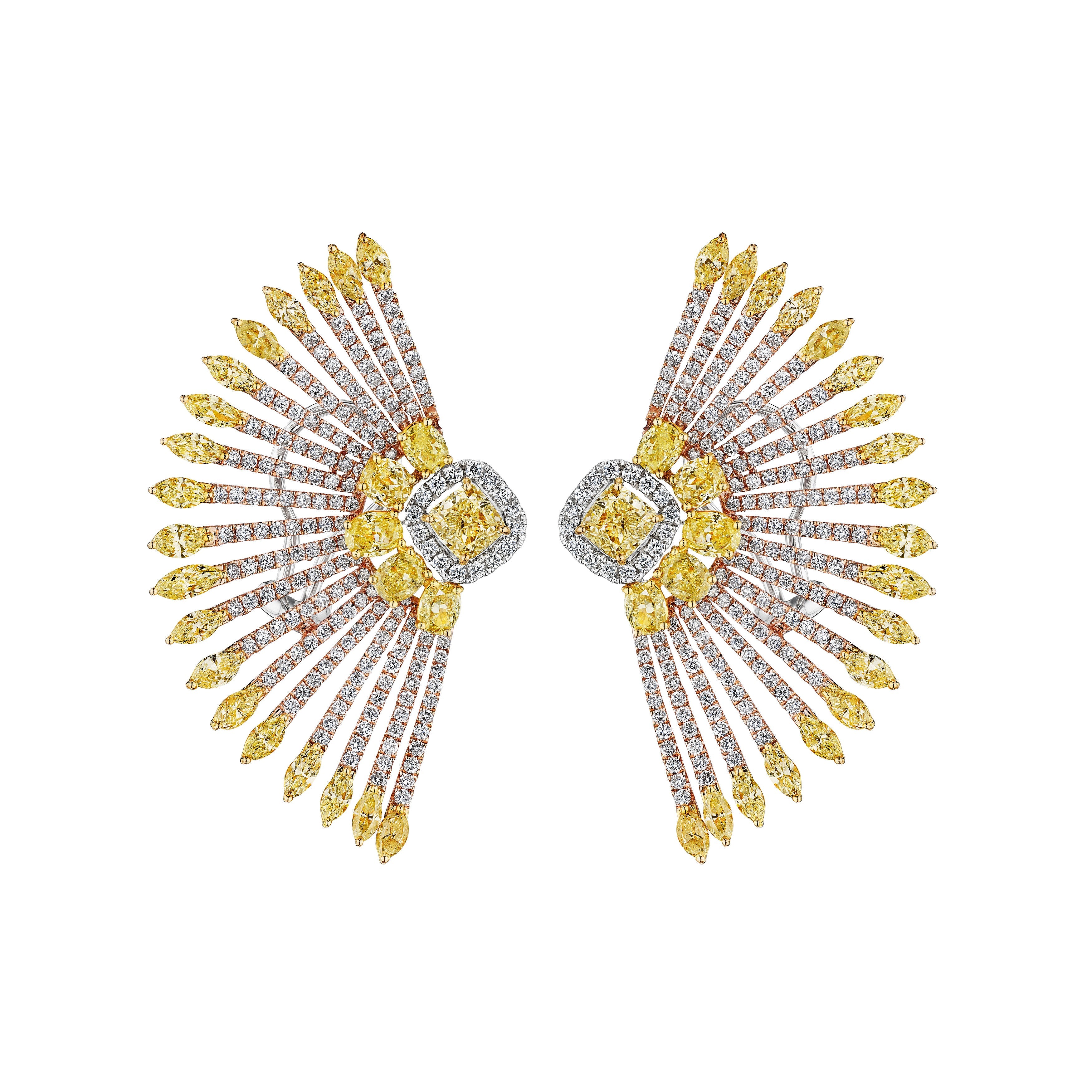 'Starlit Majesty' 18K White Gold Diamond Earrings, 8.75 CT - Leviev