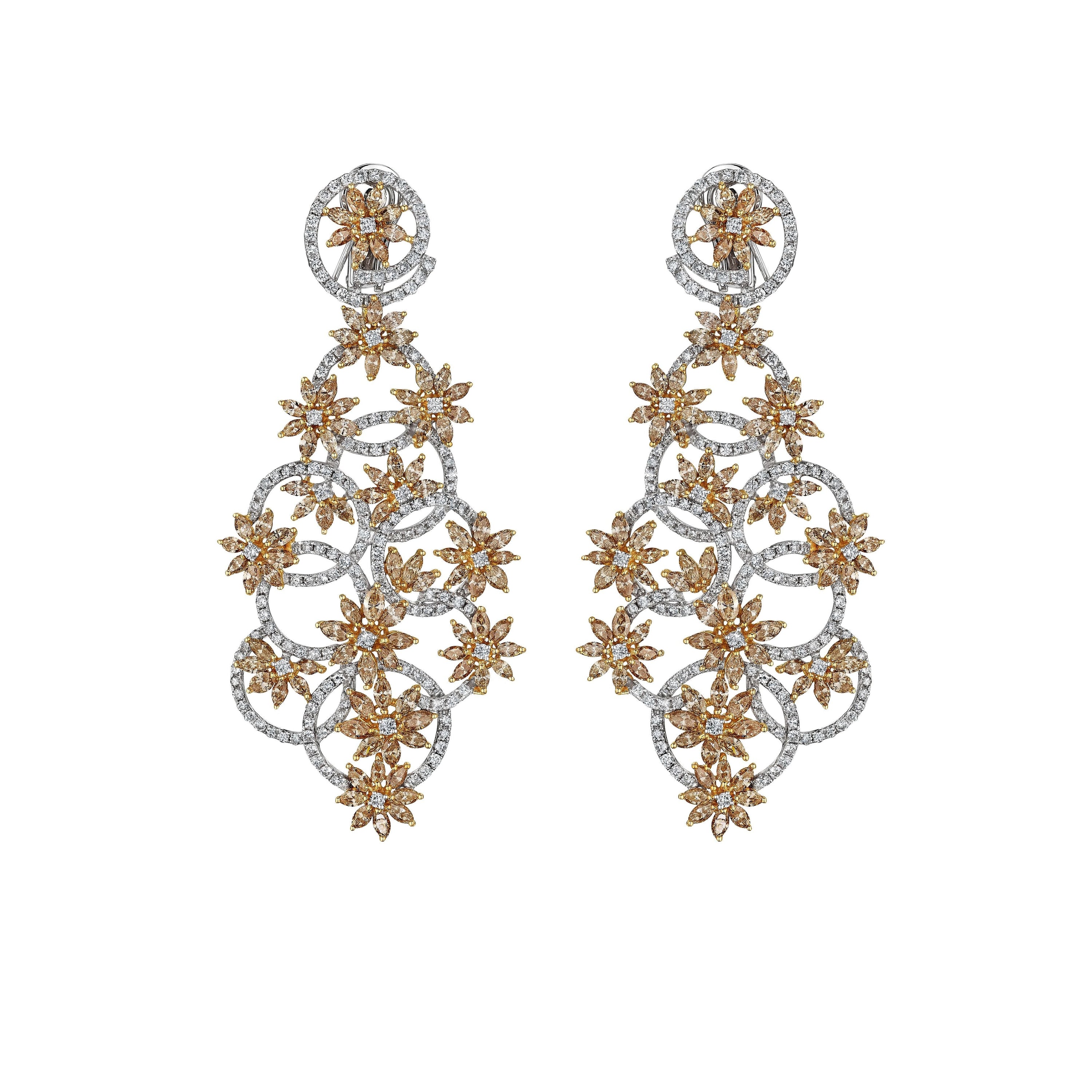 'Starlit Reverie' 18K White Gold Diamond Earrings, 16.02 CT - Leviev