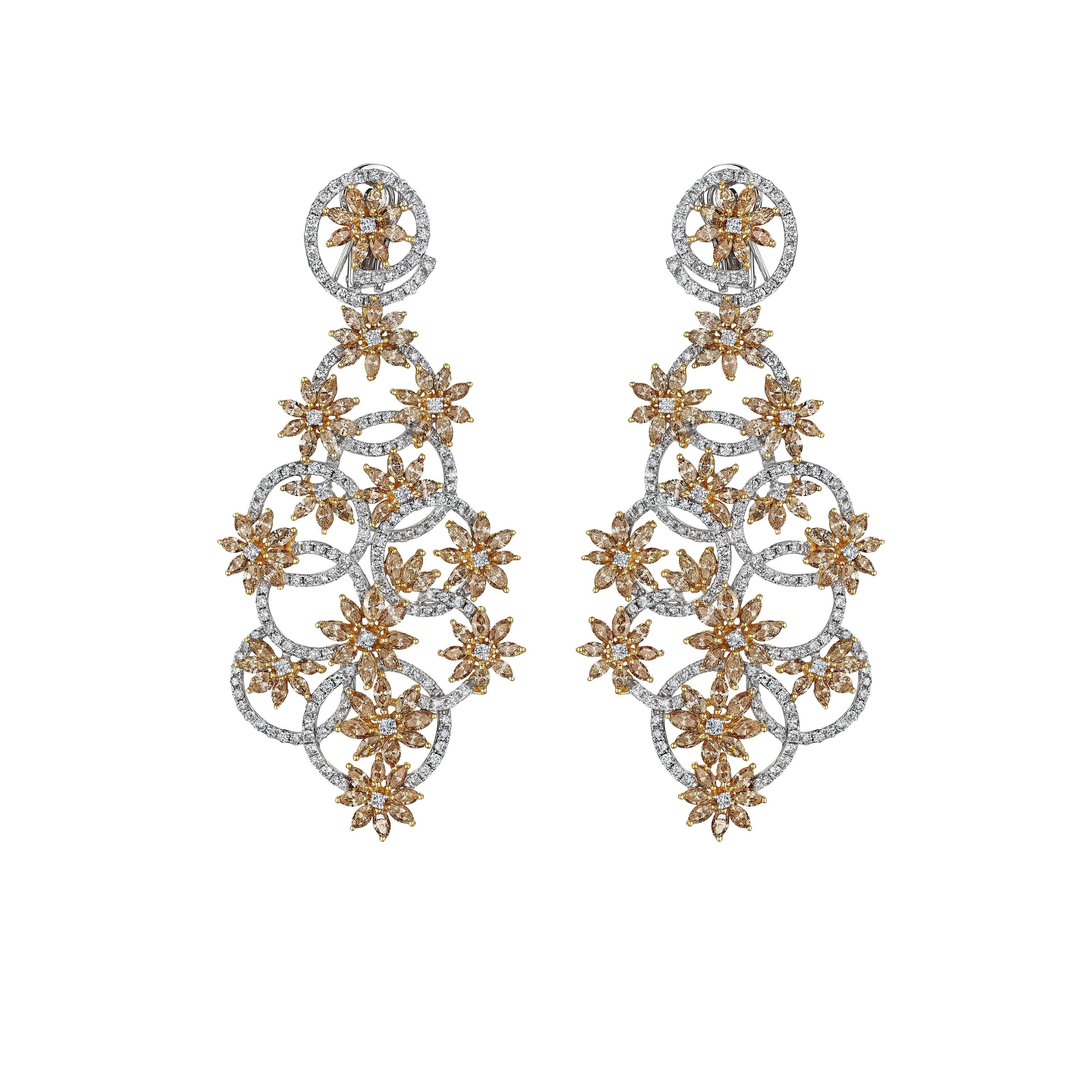 'Starlit Reverie' 18K White Gold Diamond Earrings, 16.02 CT - Leviev