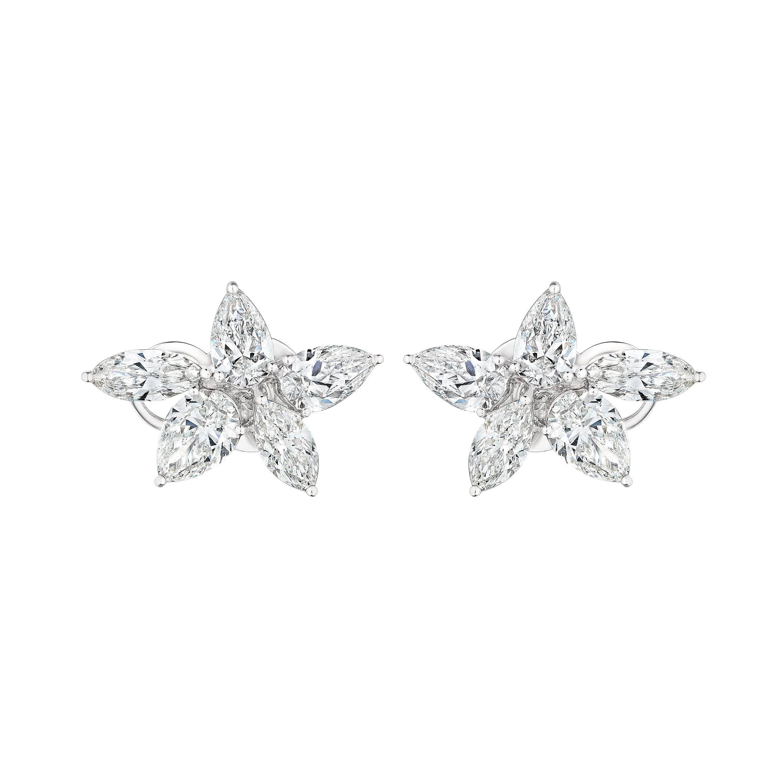 'Starlit Reverie' 18K White Gold Diamond Earrings, 4.95 CT - Leviev
