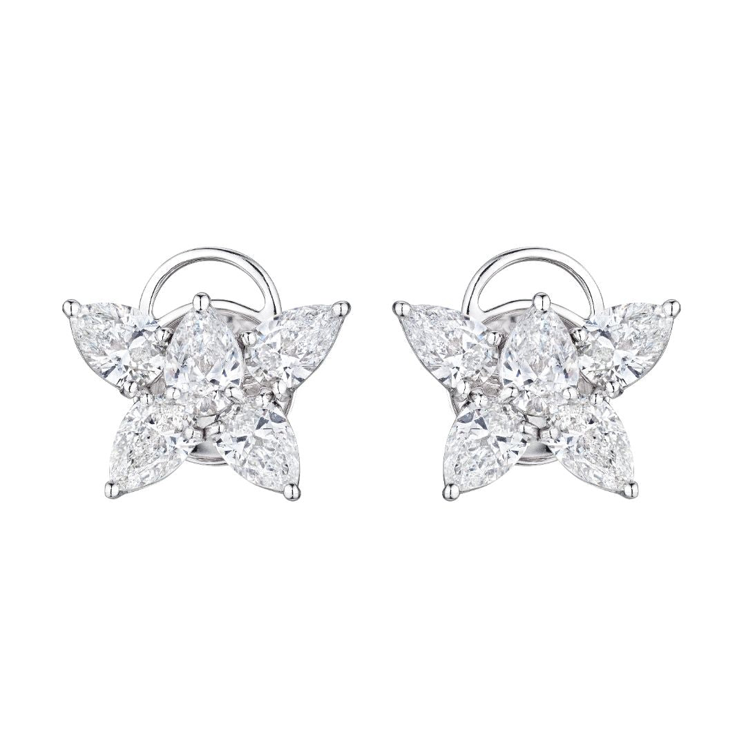 'Starlit Symphony' Pear and Marquise Diamond Earrings, 3.40 CT Each - Earrings - Leviev Diamonds