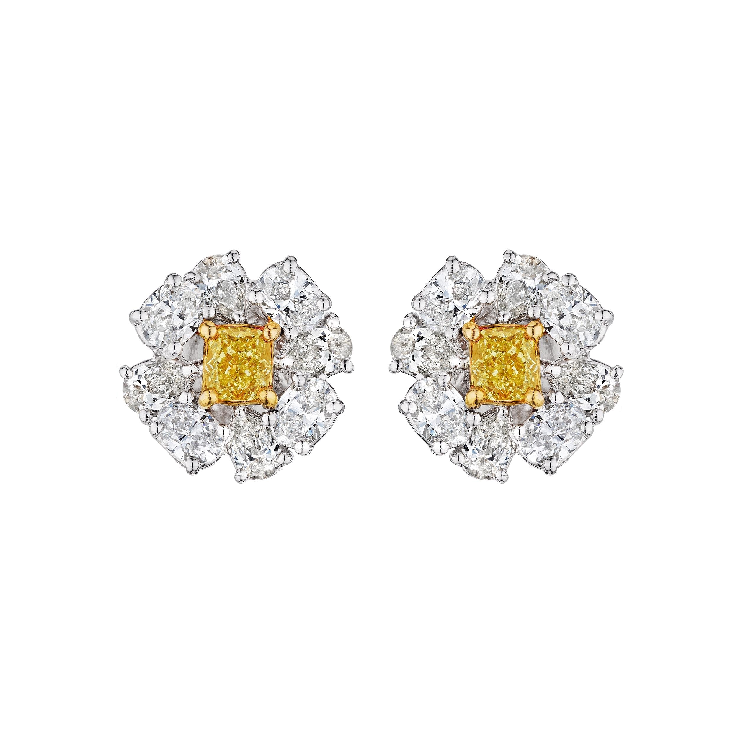 'Sunbeam Halo' Diamond Earrings, 0.65 CT - Earrings - Leviev