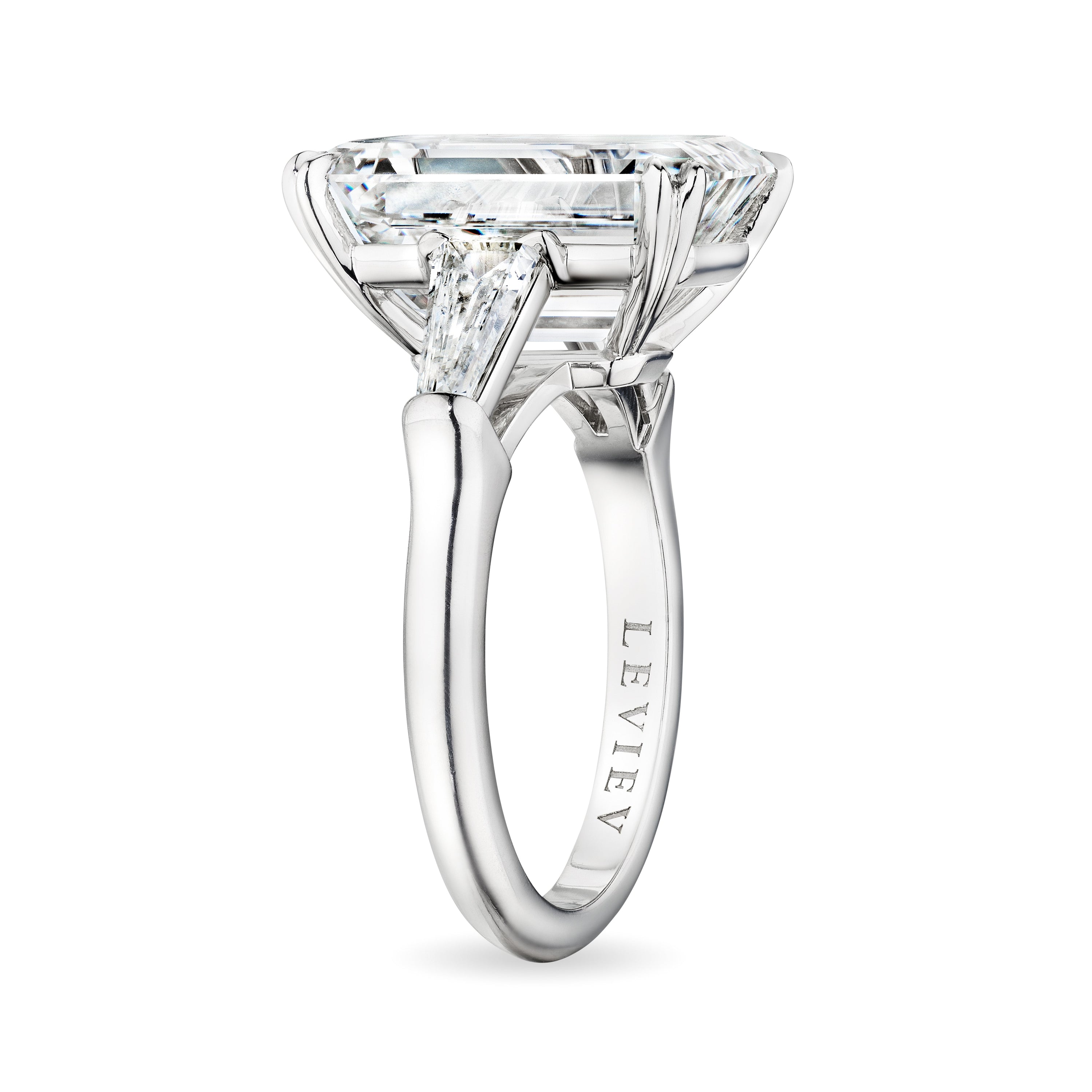 Tapered Baguette Emerald Cut Ring, 7 CT - Rings - Leviev Diamonds