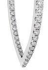 'V' Diamond Hoop Earrings, 1 CT - Earrings - Leviev Diamonds