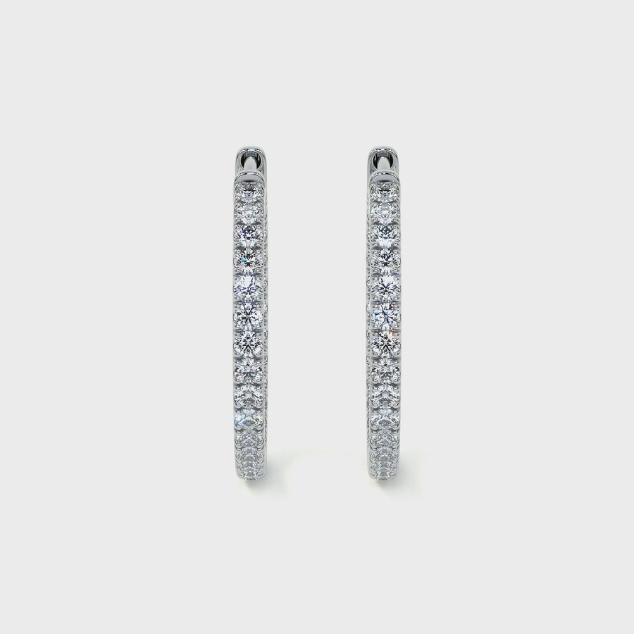 Diamond Hoop Earrings, Large