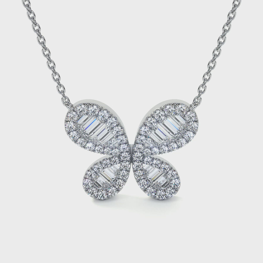 Butterfly Cluster Diamond Necklace