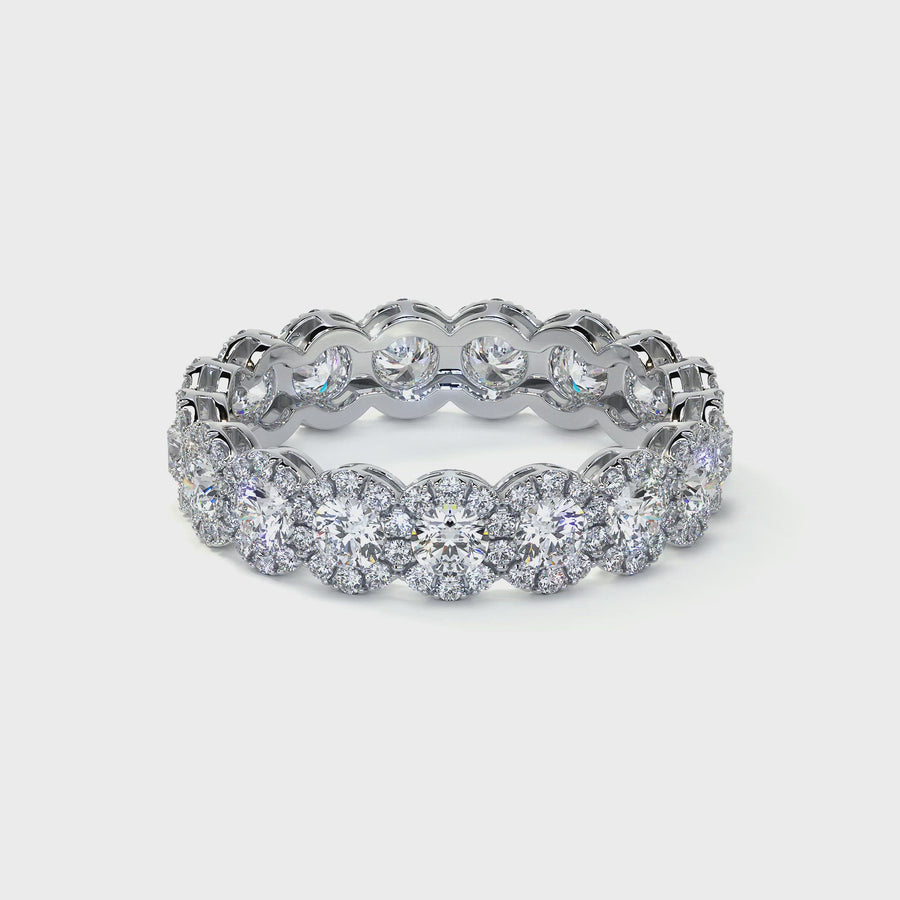 Diamond Eternity Band Ring with Halo