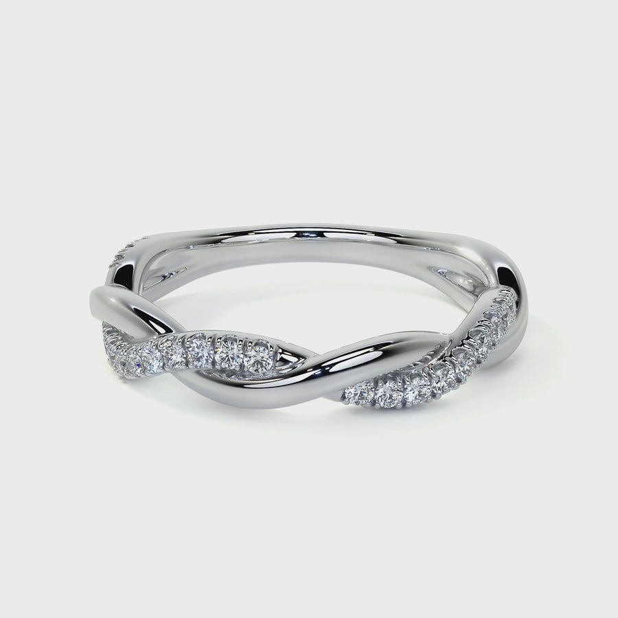 Twirl Ring with Diamond Pave