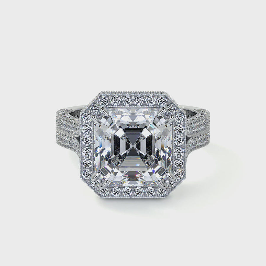 Square Emerald Cut Diamond Ring, 4 CT