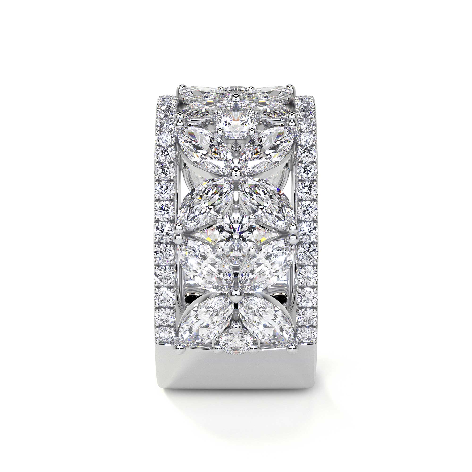 Butterfly 3.8 Carat Diamond Cluster Ring in 18K White Gold Leviev Rings Leviev Signature Leviev 