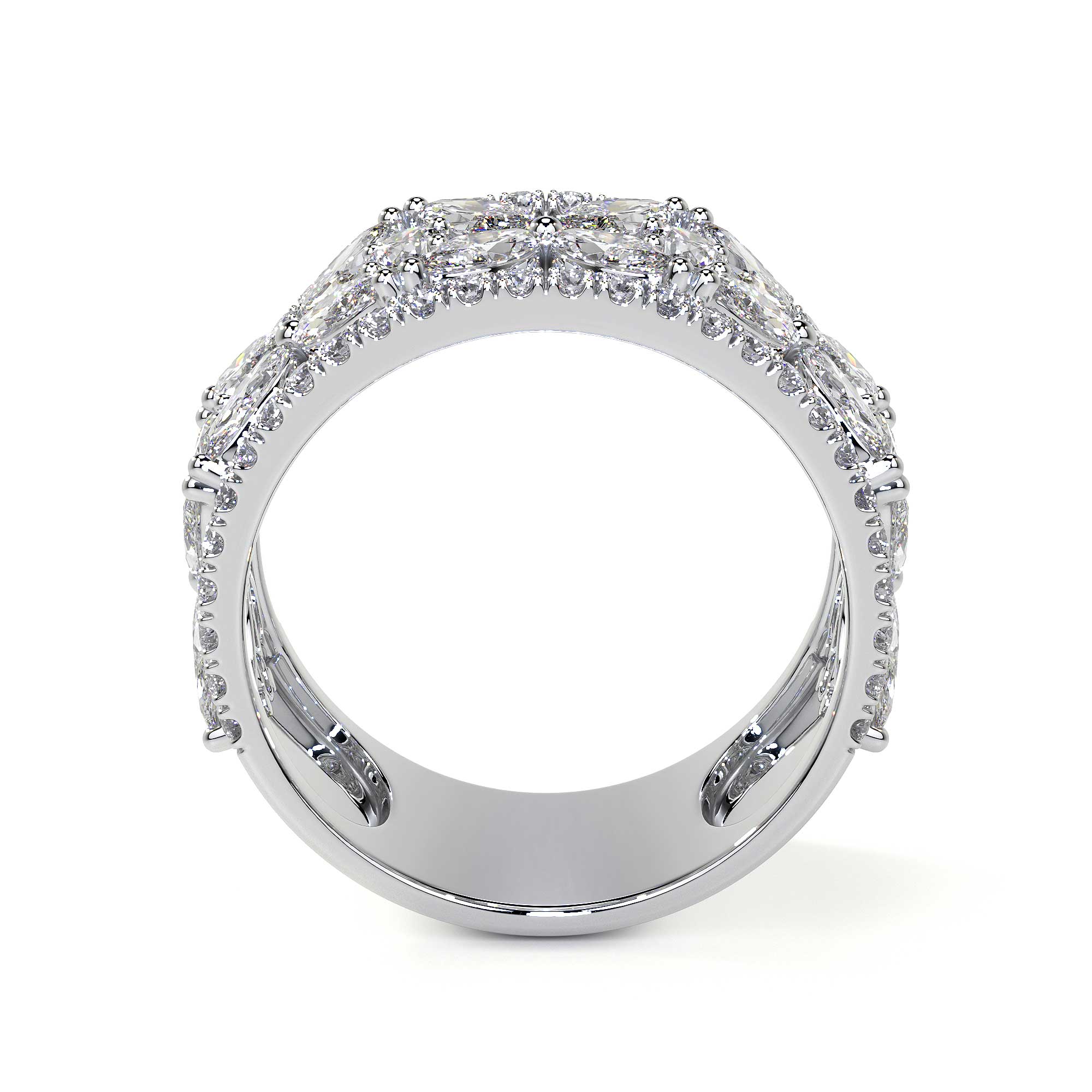 Butterfly 3.8 Carat Diamond Cluster Ring in 18K White Gold Leviev Rings Leviev Signature Leviev 