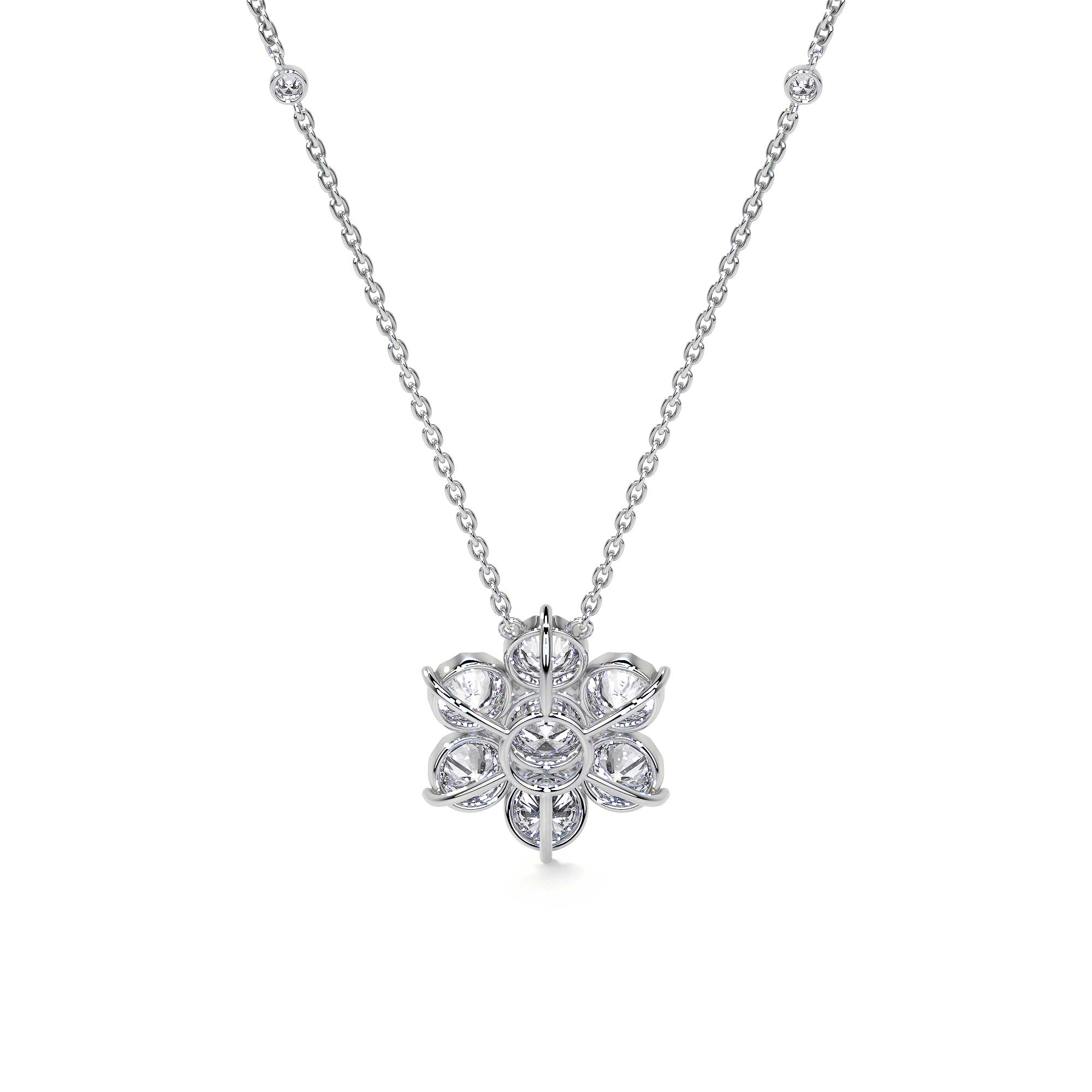Diamond Flower Pendant Necklace Leviev Necklaces Leviev 