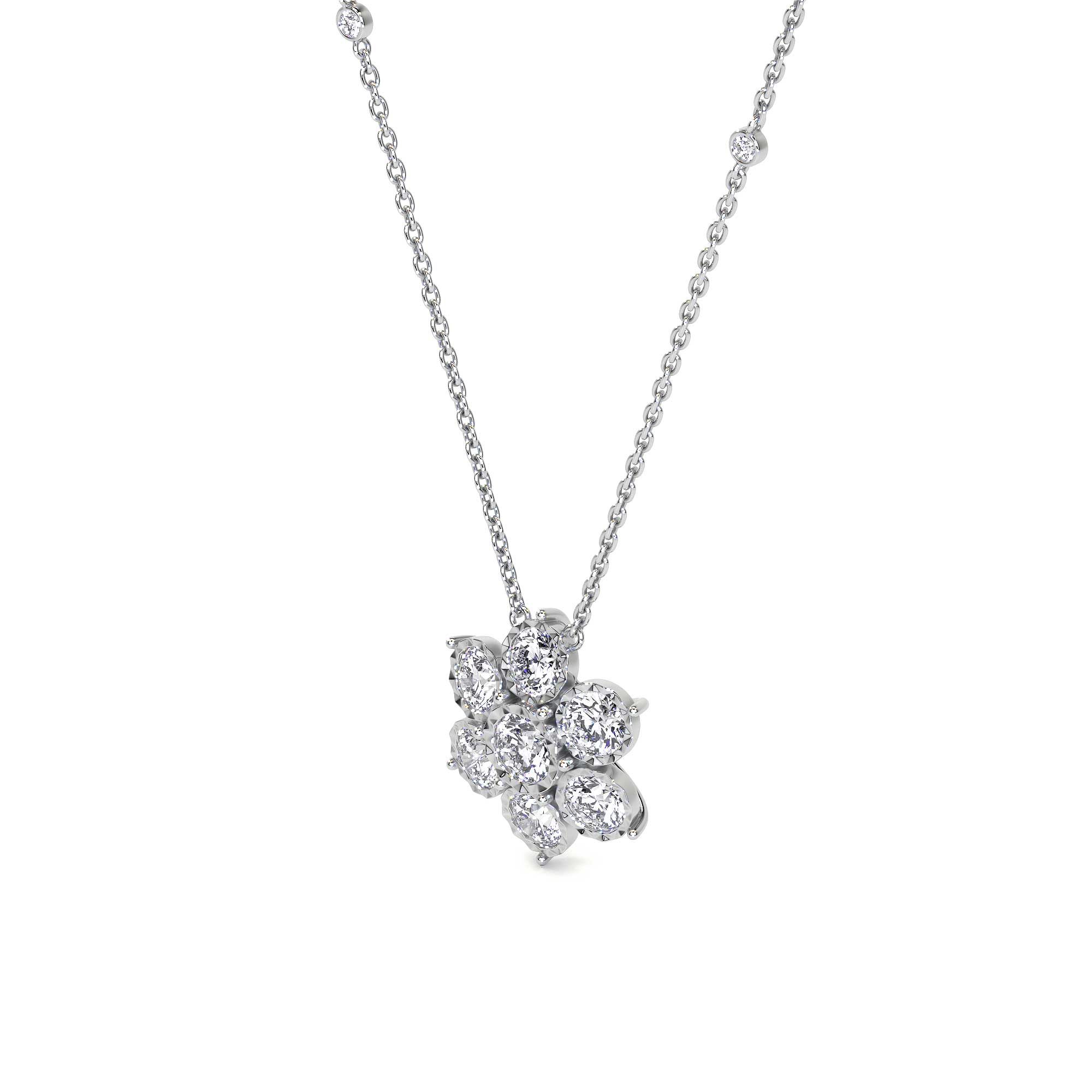 Diamond Flower Pendant Necklace Leviev Necklaces Leviev 