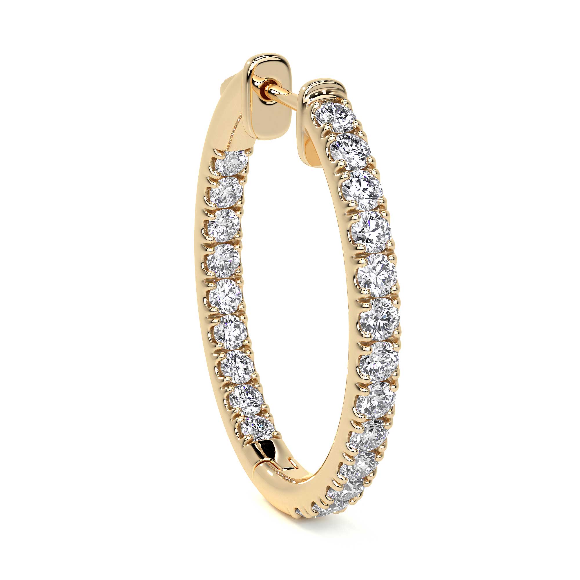 Diamond Hoop Earrings, 1.80 CT Leviev Earrings Leviev 