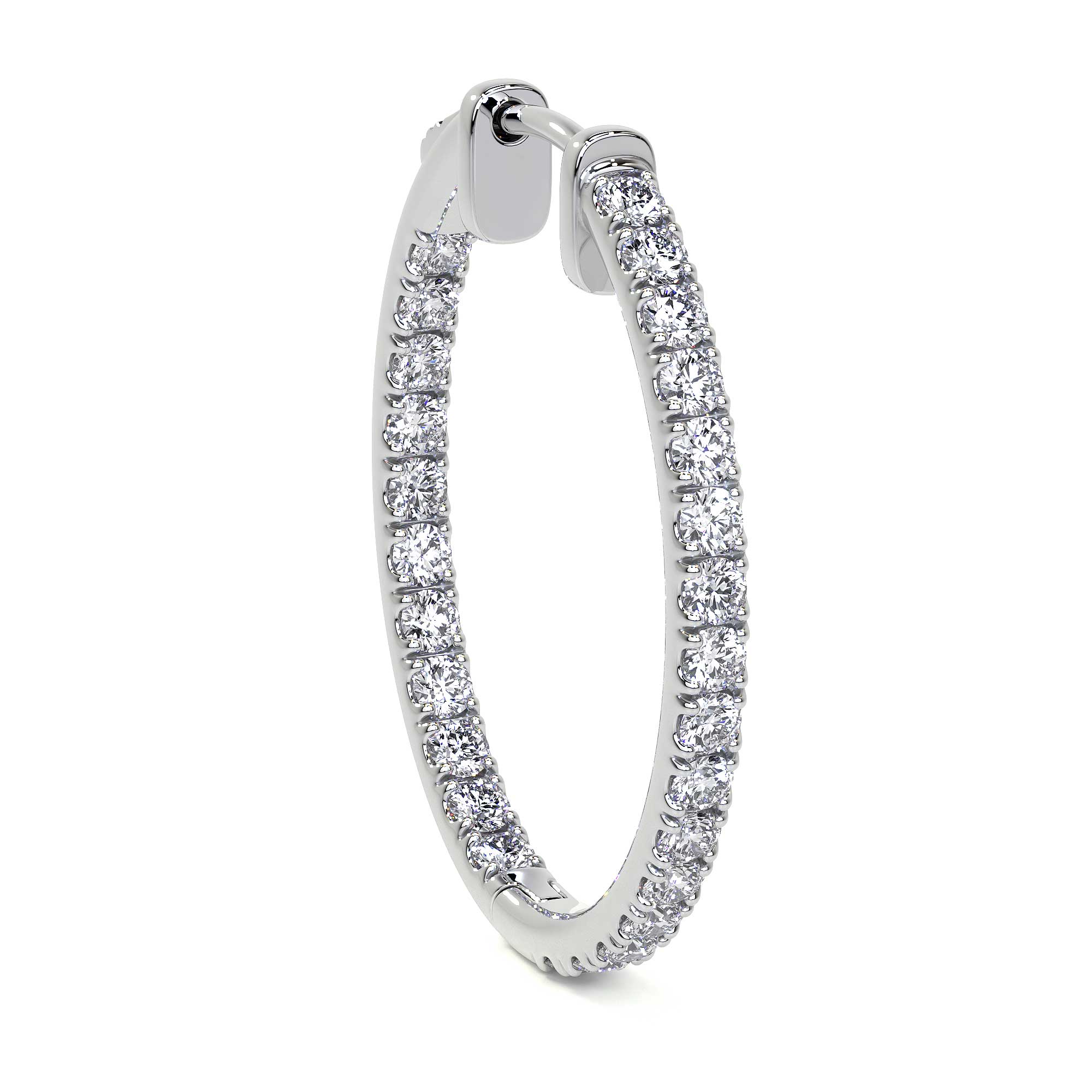Diamond Hoop Earrings, 1.80 CT Leviev Earrings Leviev 