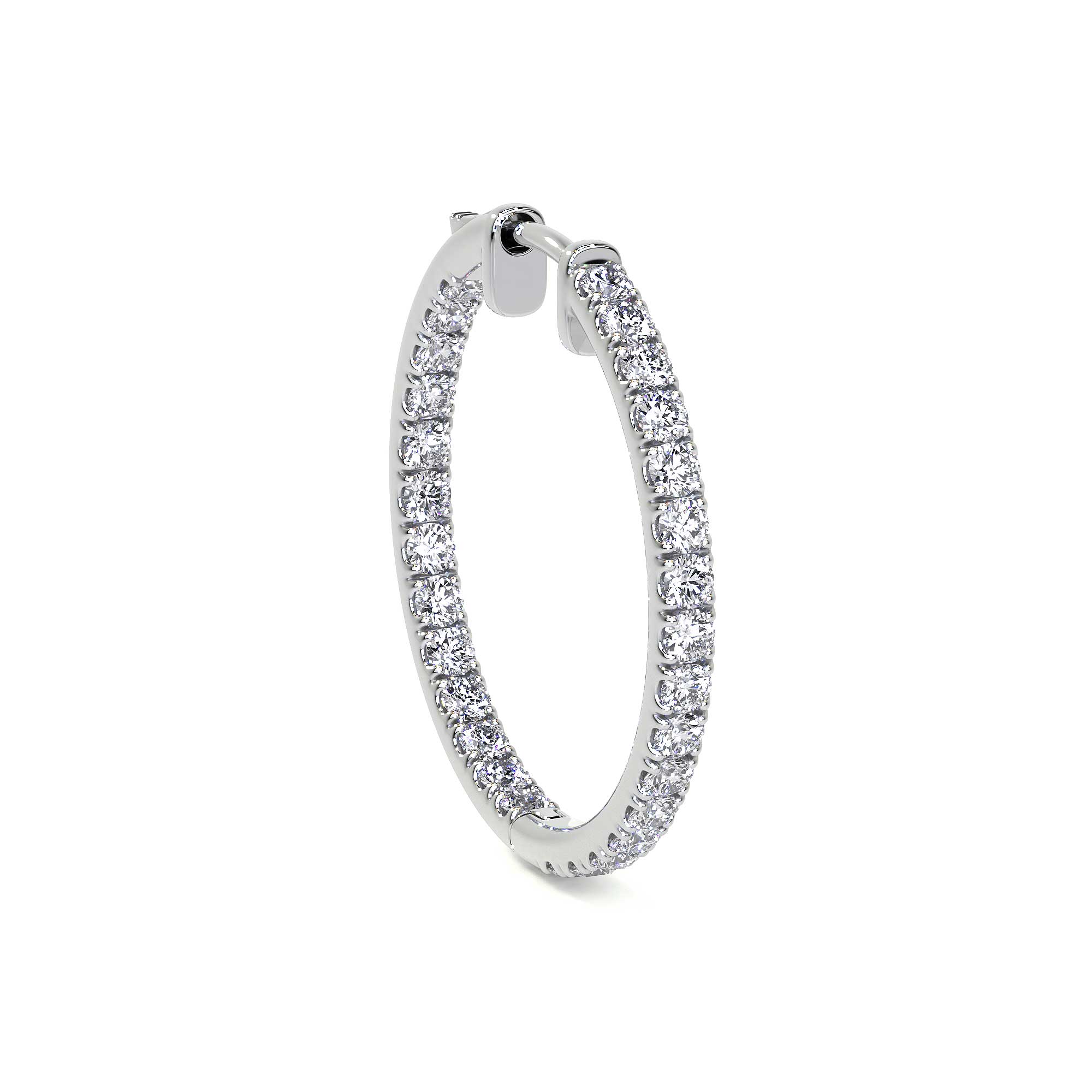 Diamond Hoop Earrings, Large Leviev Earrings Leviev Signature Leviev 