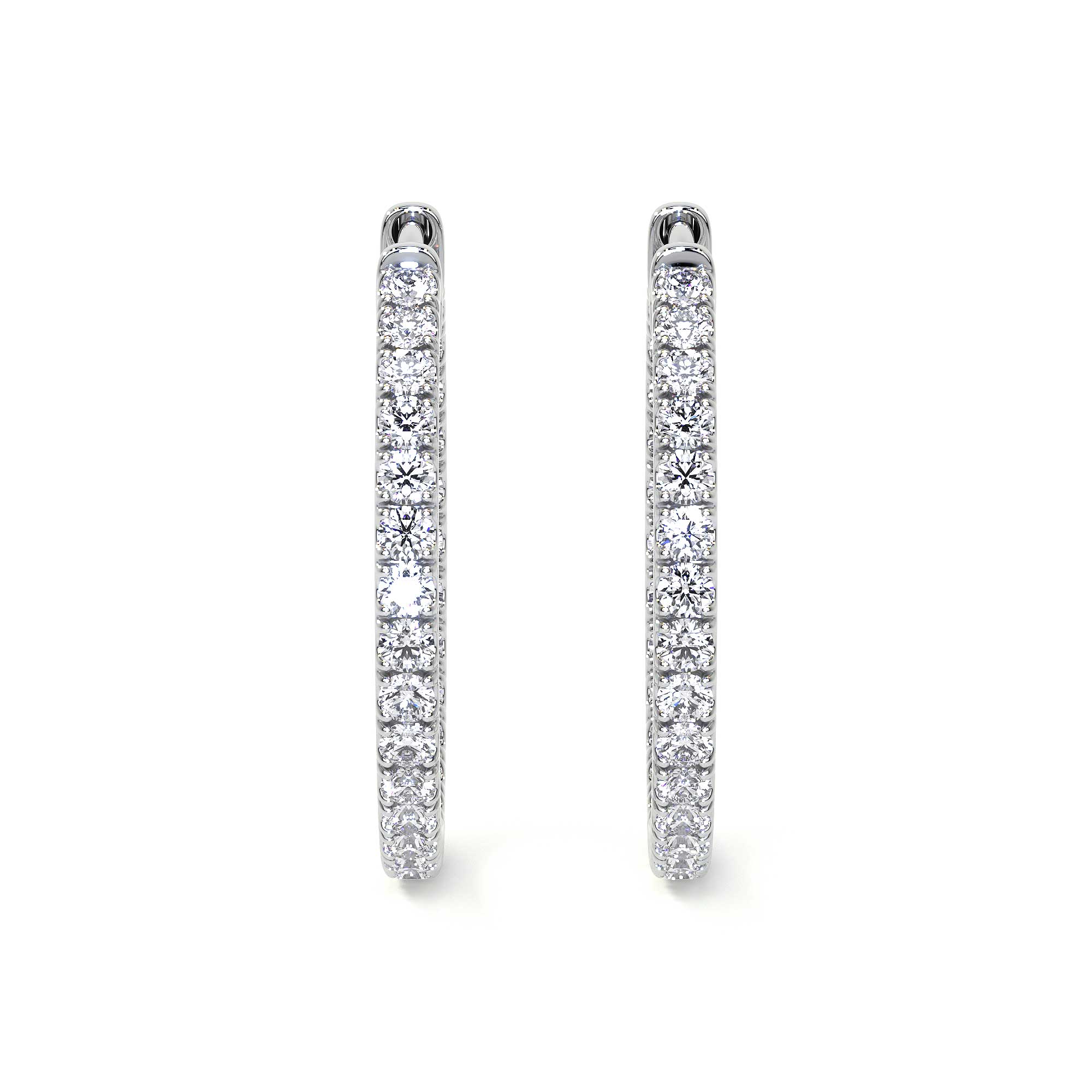 Diamond Hoop Earrings, Large Leviev Earrings Leviev Signature Leviev 