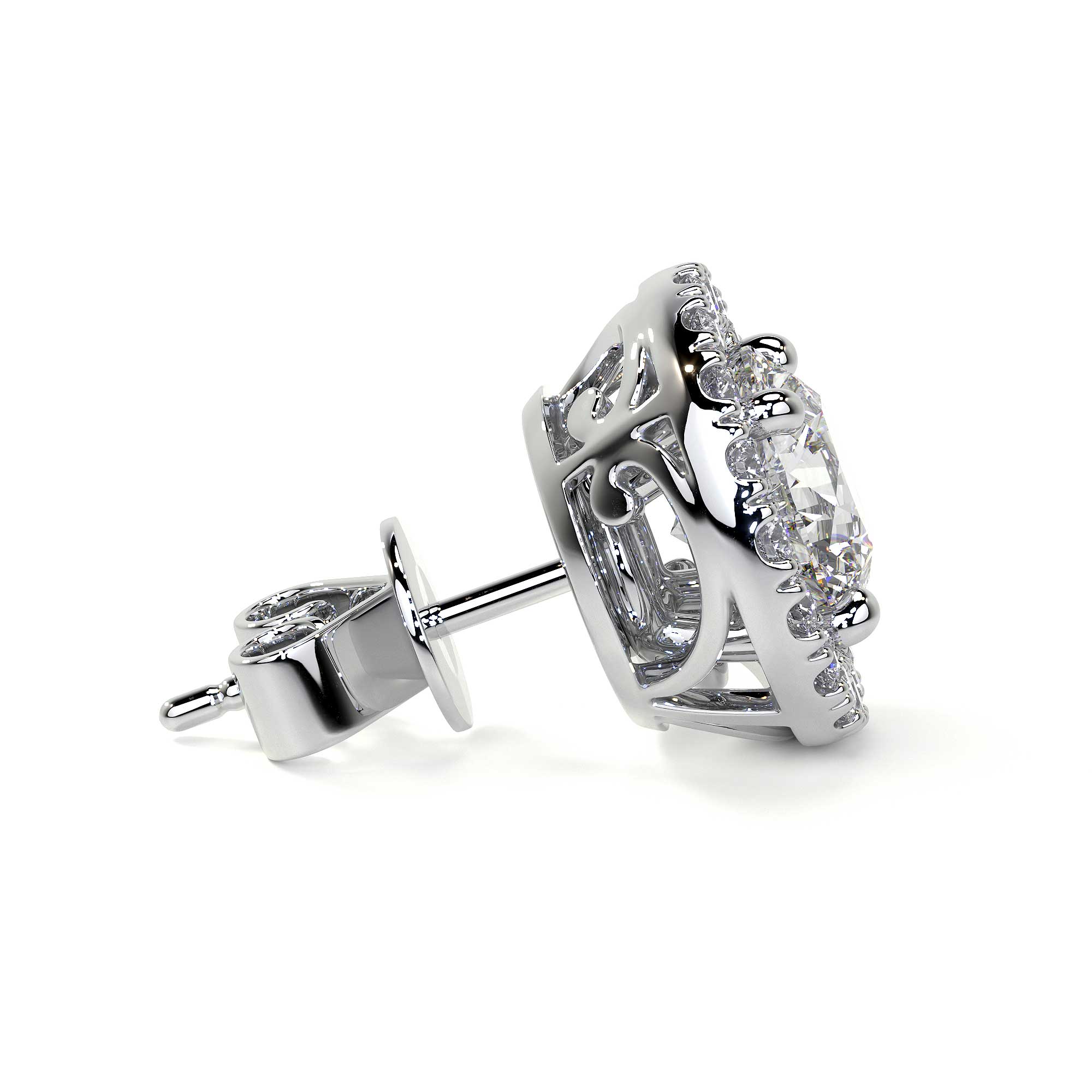 Diamond Studs with Halo, 1.00 CT Each Leviev Earrings Leviev 