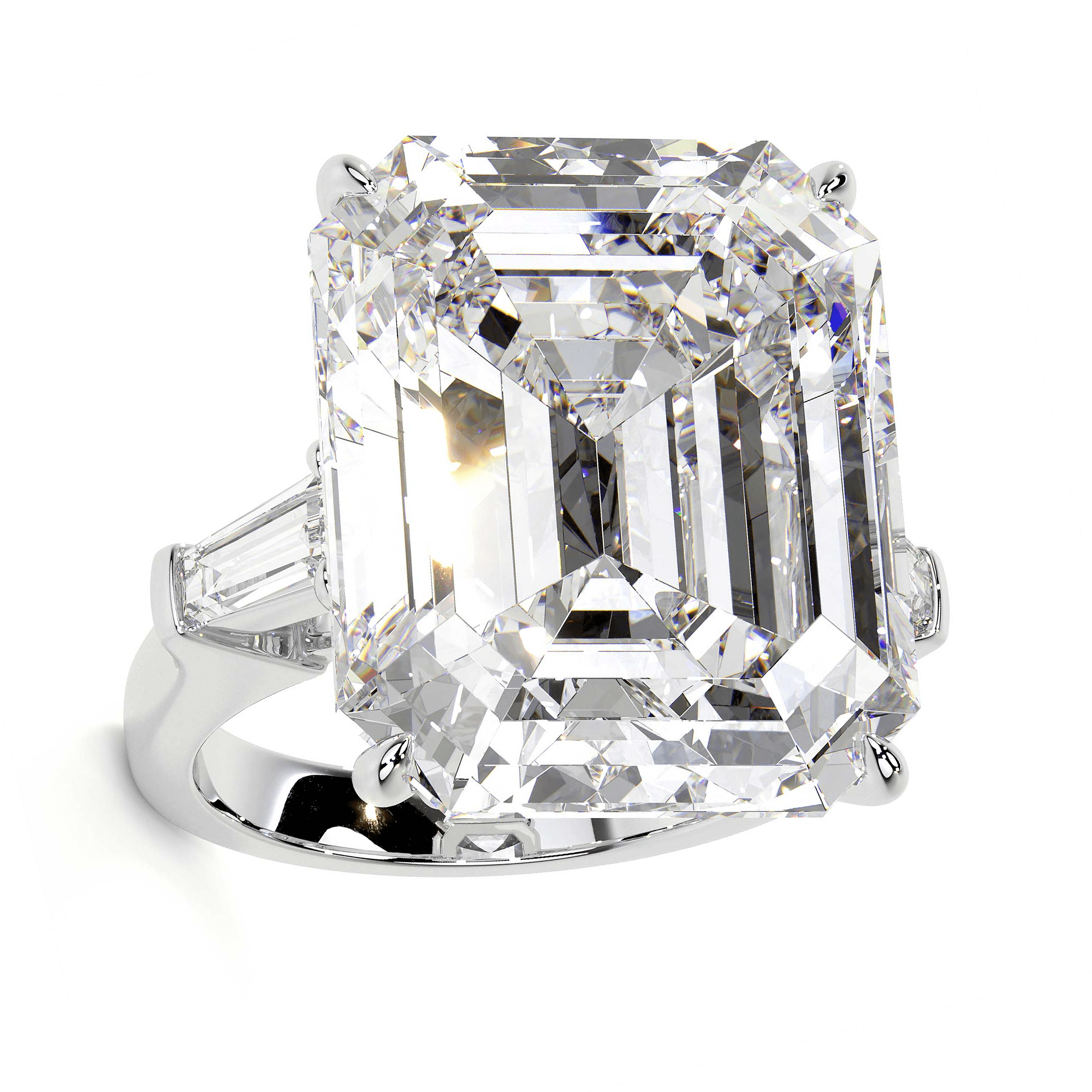 Emerald Cut Diamond Ring, 19 CT Leviev Rings Emerald Cut, High Jewelry