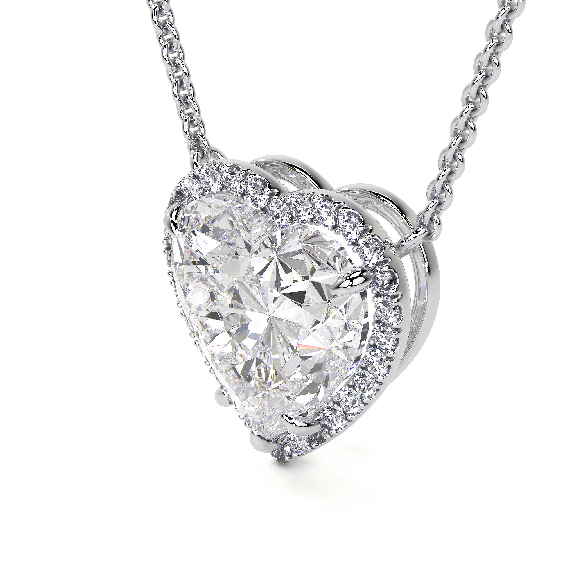 Heart Shape Diamond Necklace with Halo Leviev Necklaces High Jewelry Leviev 