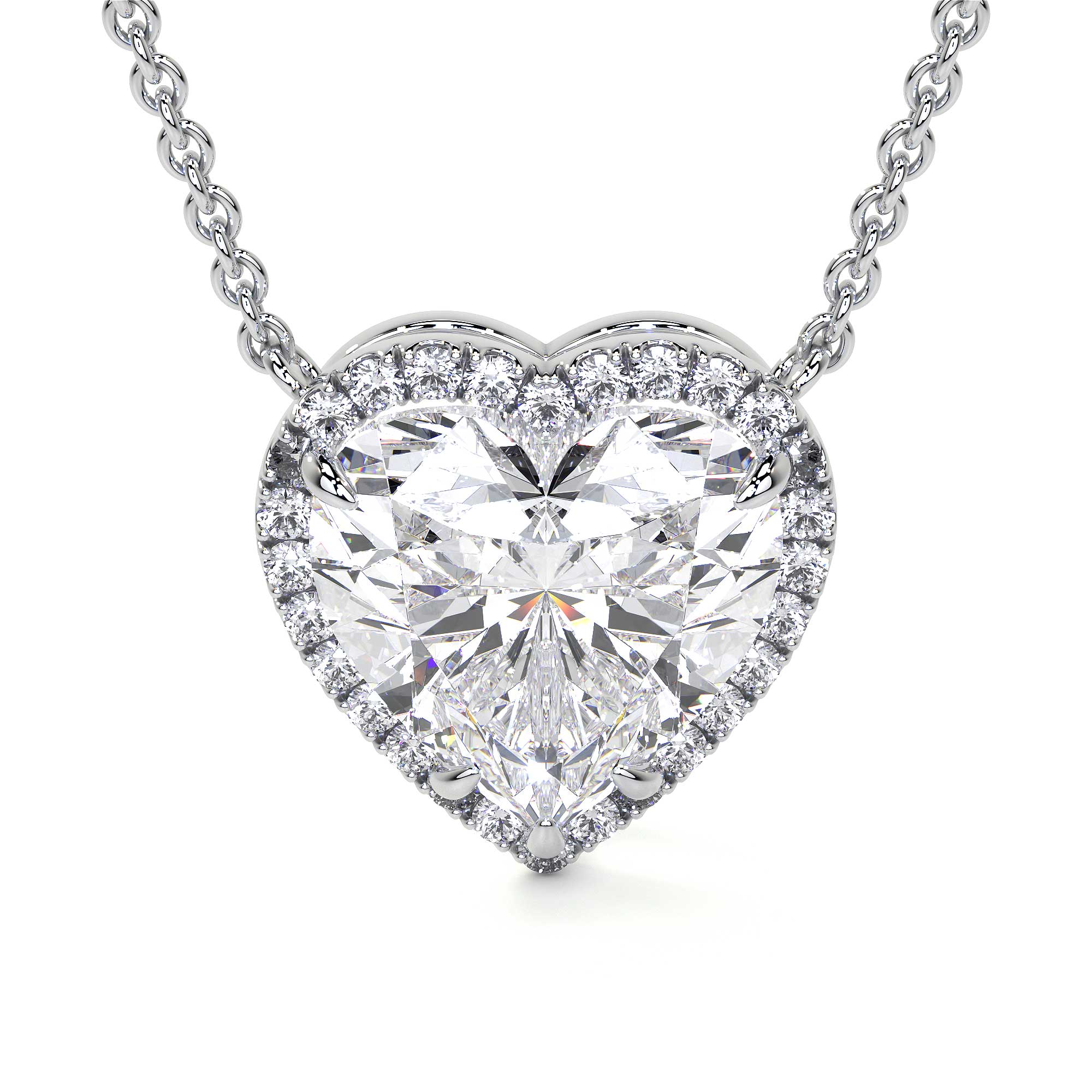 Heart Shape Diamond Necklace with Halo Leviev Necklaces High Jewelry Leviev 