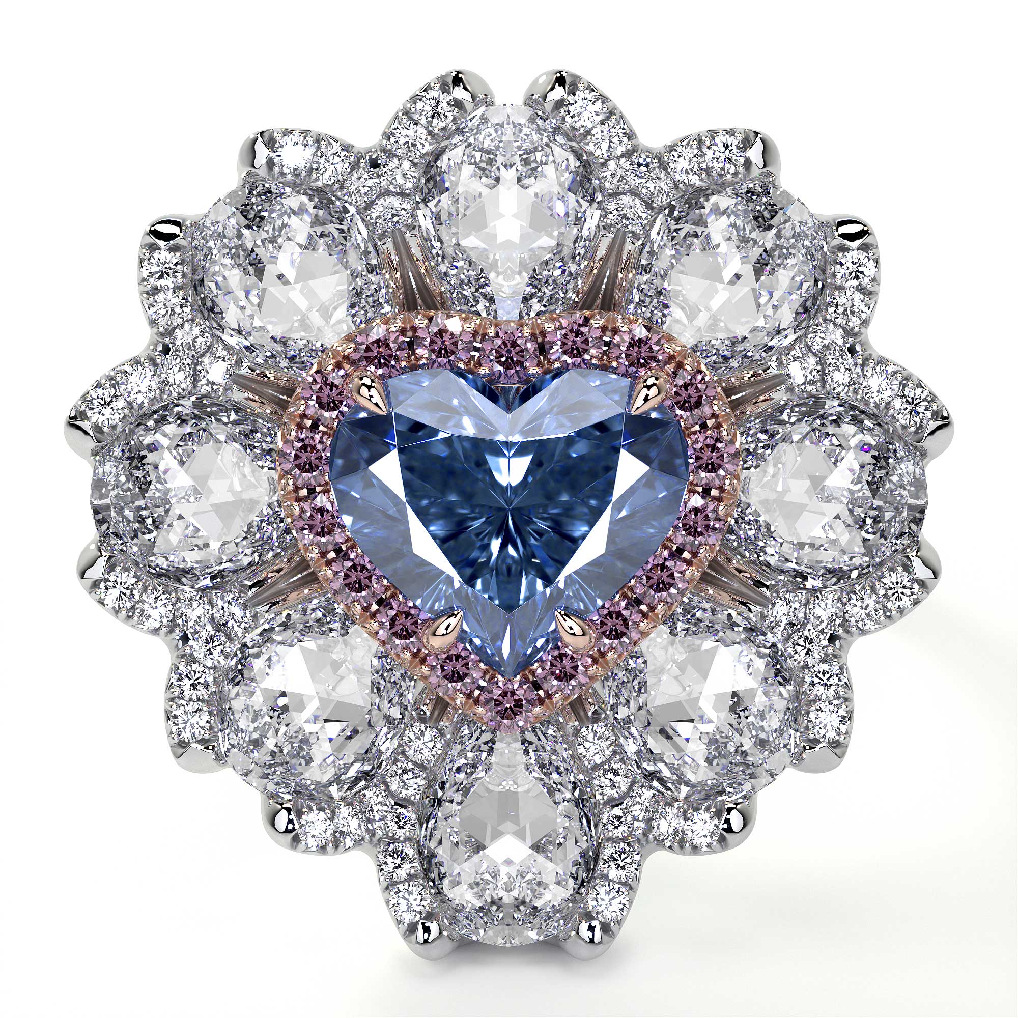 Heart Shaped Blue Diamond Ring - Rings - Leviev  Diamonds
