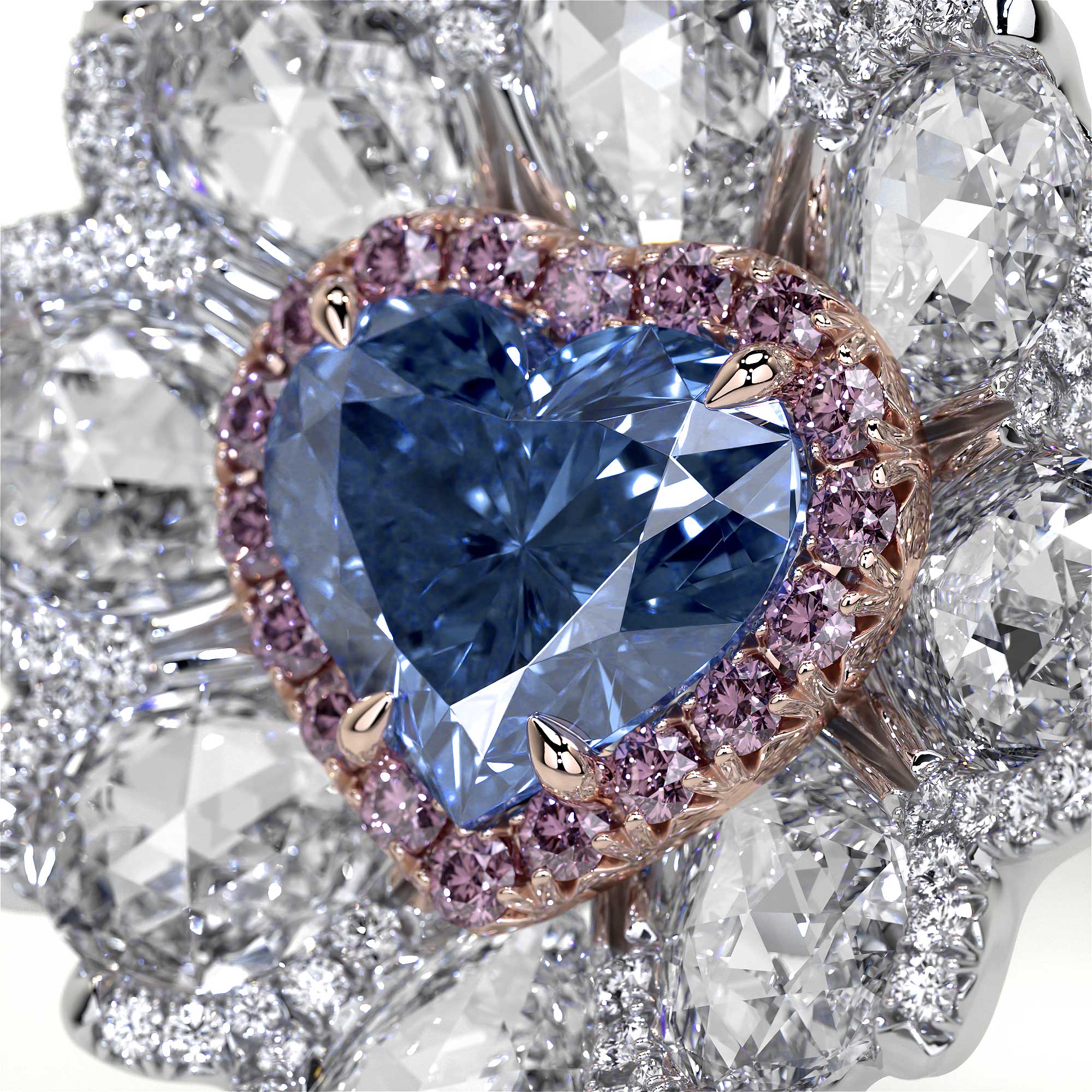 Heart Shaped Blue Diamond Ring - Rings - Leviev  Diamonds