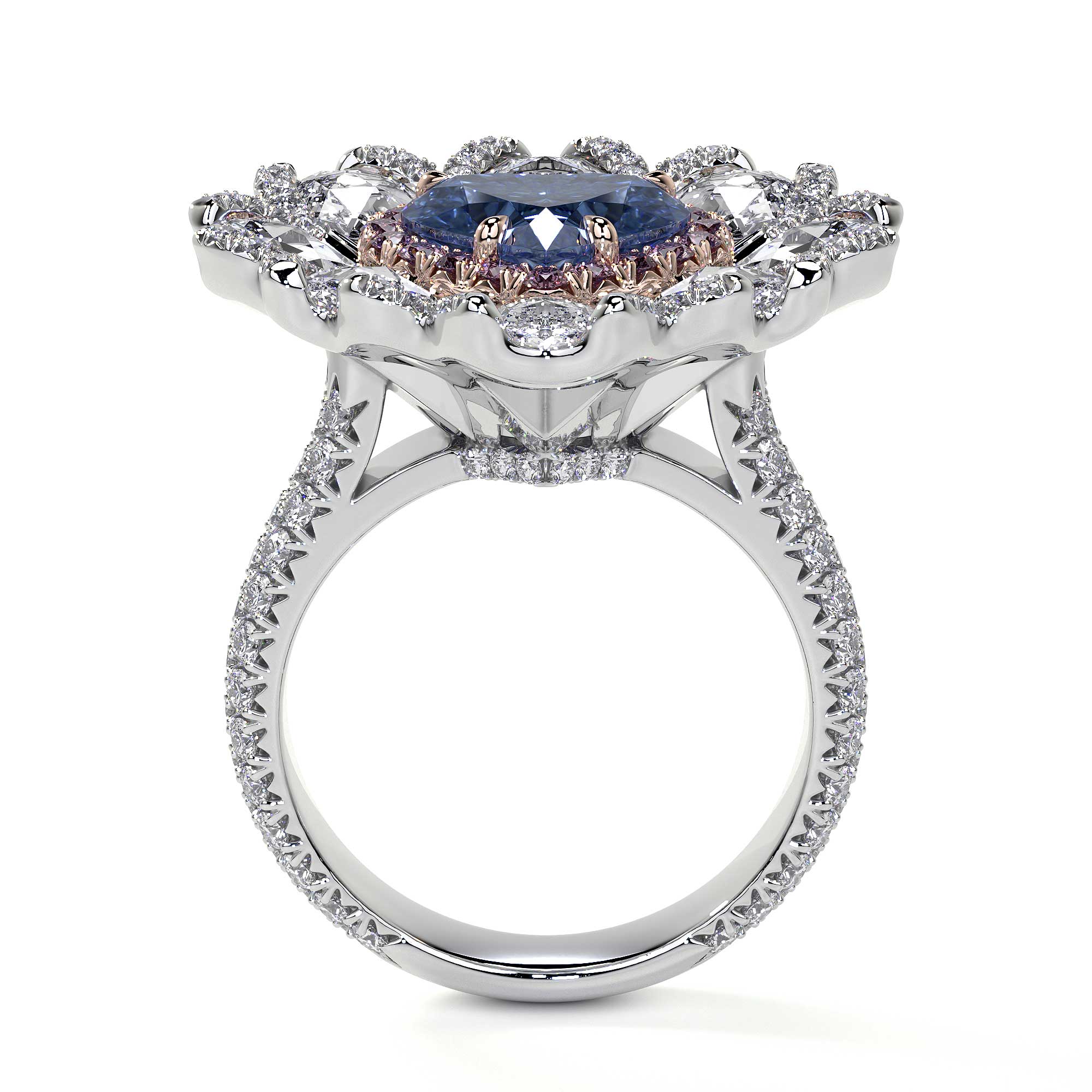 Heart Shaped Blue Diamond Ring - Rings - Leviev  Diamonds