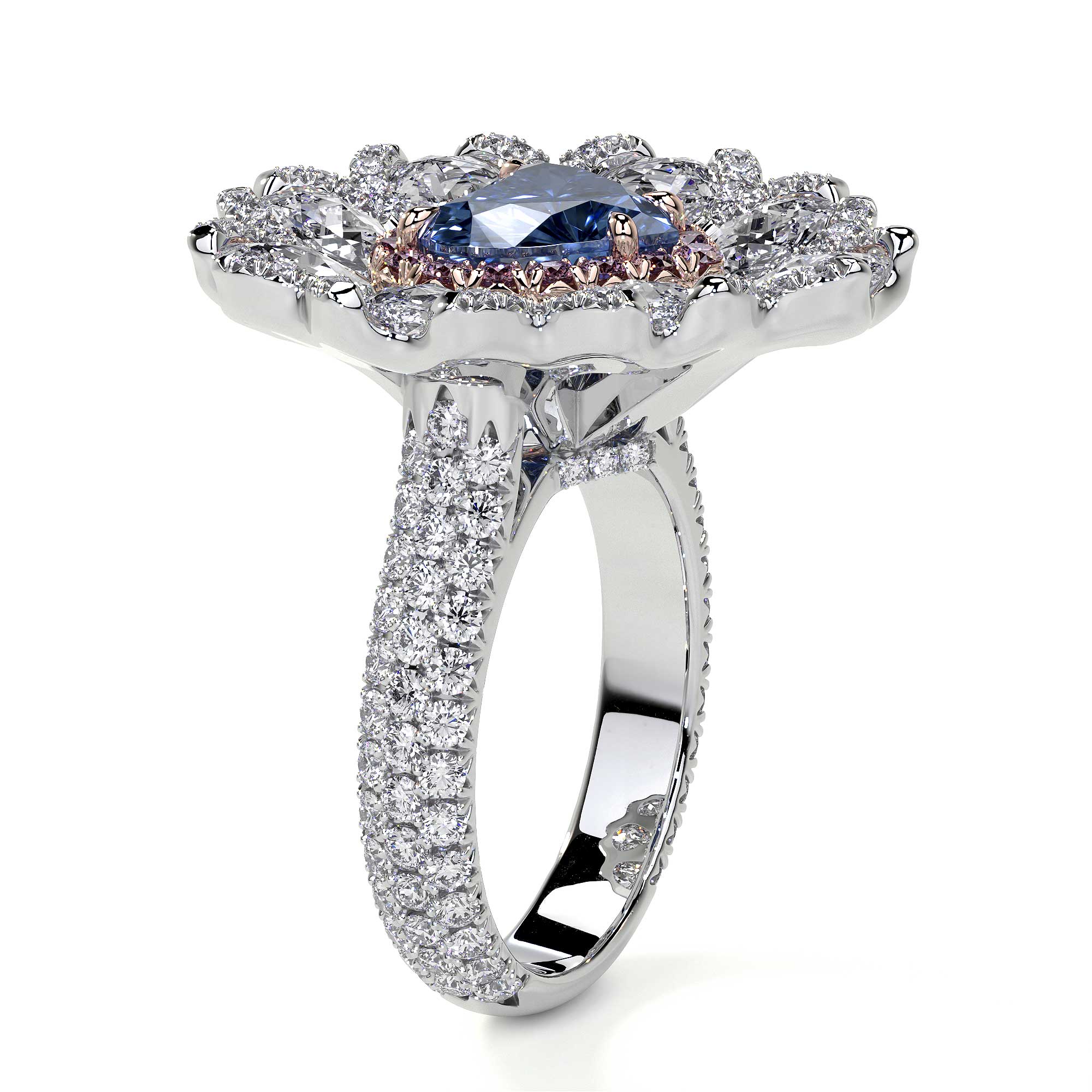 Heart Shaped Blue Diamond Ring - Rings - Leviev  Diamonds