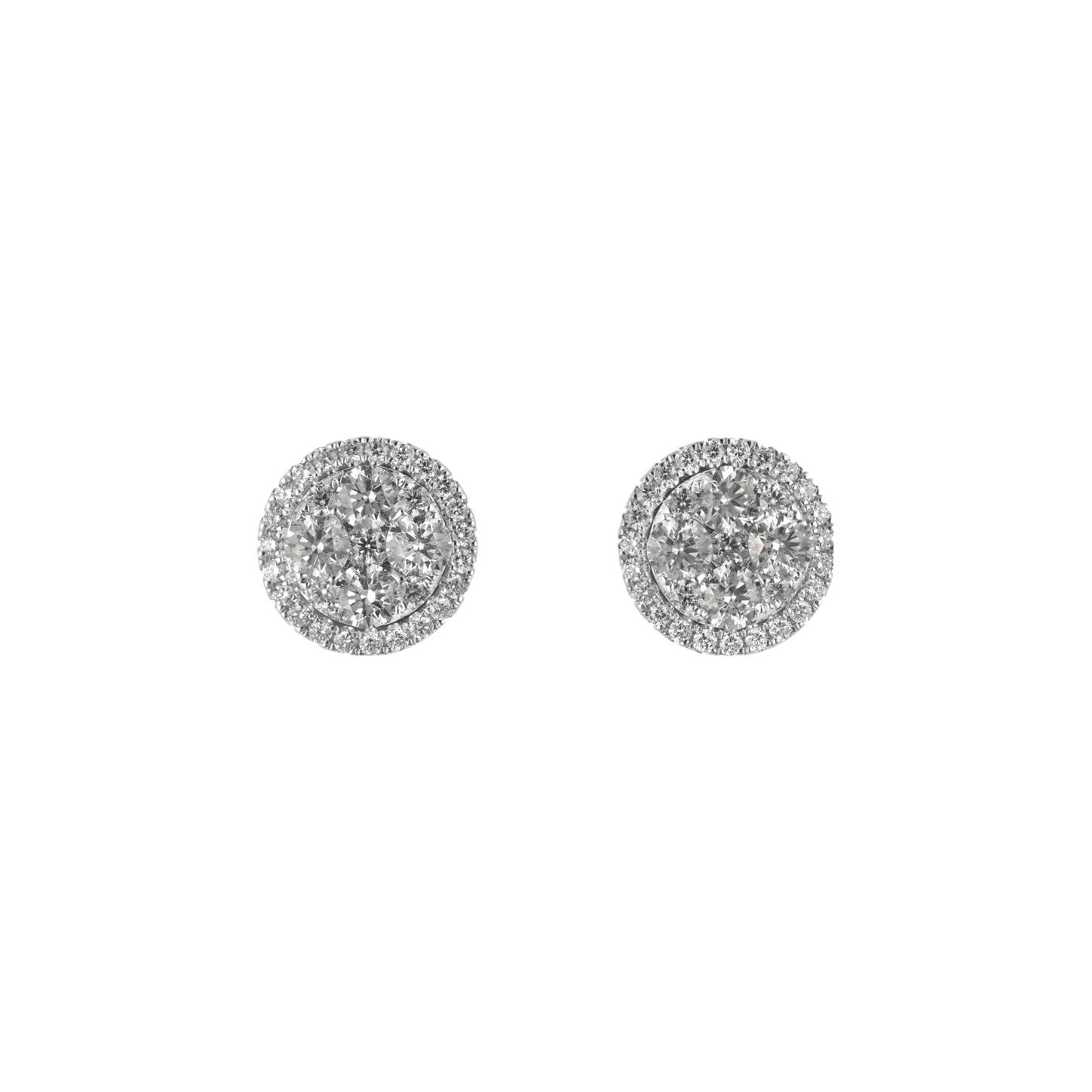 'Jacqueline' Round Cluster Stud Earrings with Halo, 2.65 CT Leviev Earrings The Classic Collection Leviev 