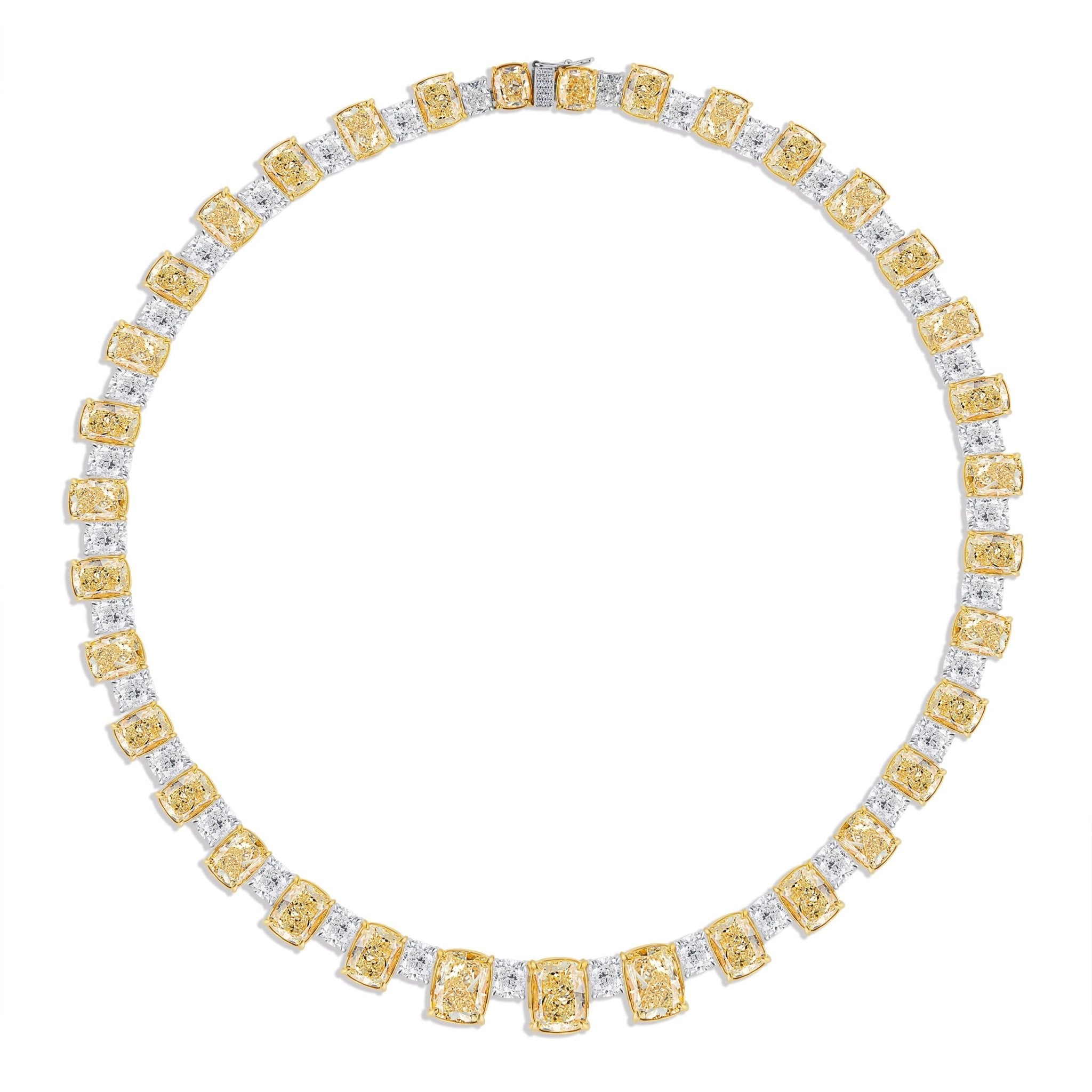 'LEVIEV Capella' Yellow and White Diamonds Graduating Necklace, 80 CT Leviev Necklaces Color Diamond, High Jewelry, QUOTE Leviev 