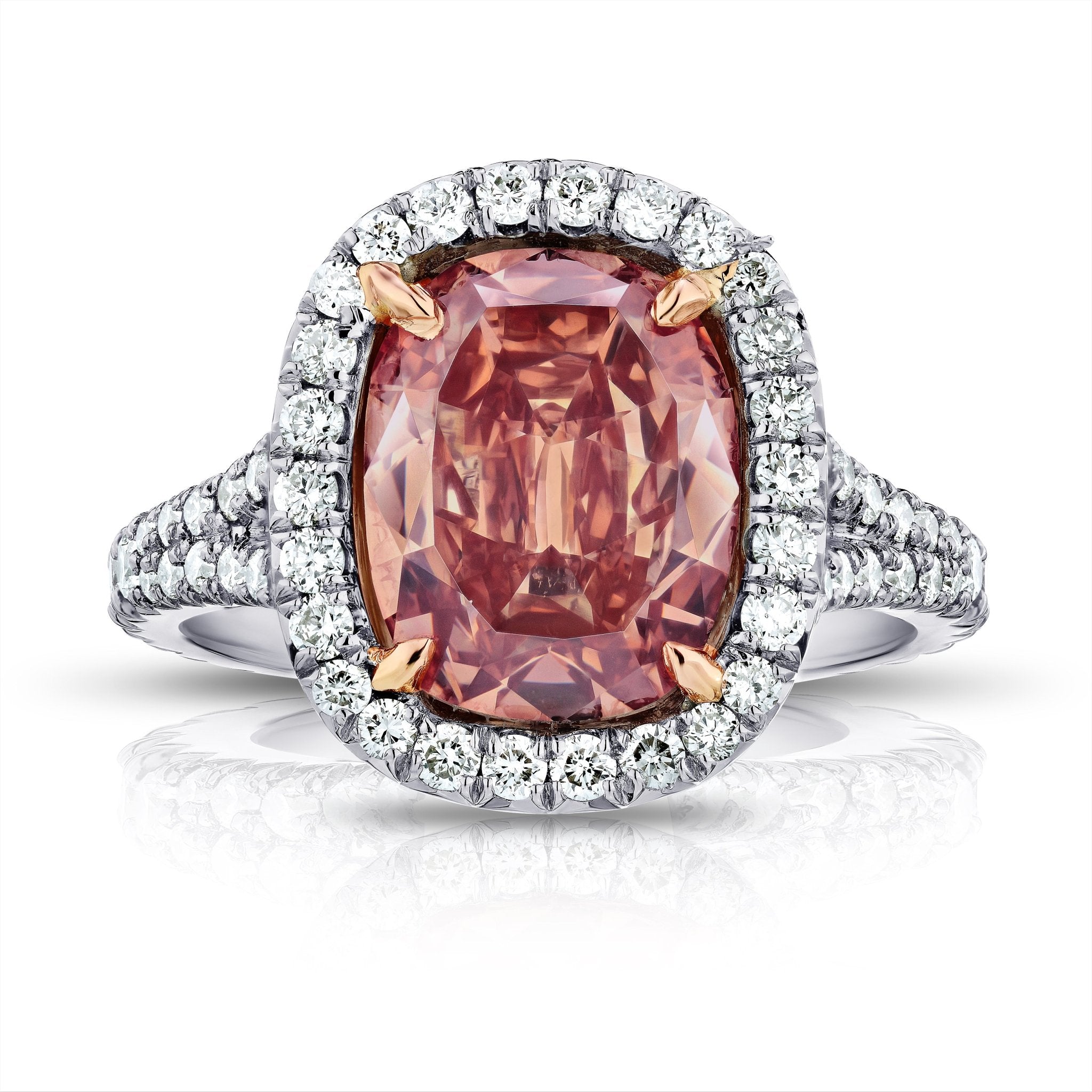 Leviev 4.05 Carat Fancy Brown Pink Cushion Cut Diamond Ring in 18K White Gold Leviev Rings 18k White Gold, 18k White Gold Ring, Colored Cushion Cut Diamond Ring, Colored Diamond, Colored Diamond Ring, Cushion Cut Diamond, Cushion Cut Diamond Ring, Diamond Halo Ring, Diamond Ring, Diamond Statement Ring, Fancy Brown Pink Diamond, Fine Jewelry, Fine Jewelry Ring, GIA Certified, GIA Certified Diamond Ring, Gold & Diamond Ring, Halo Ring, High Jewelry, Leviev, Leviev Ring, Luxury Diamond Ring, Luxur