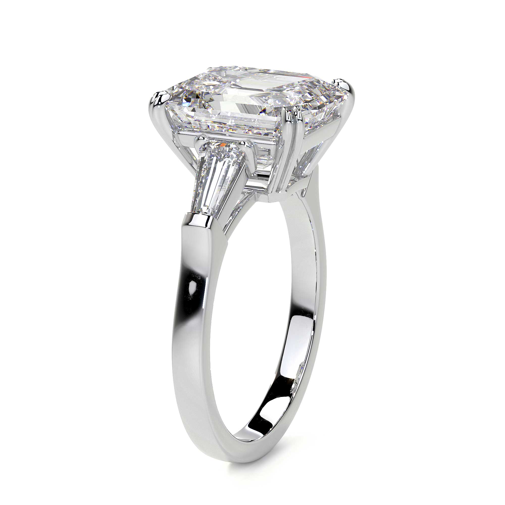 Side profile of Leviev platinum diamond ring showing setting height