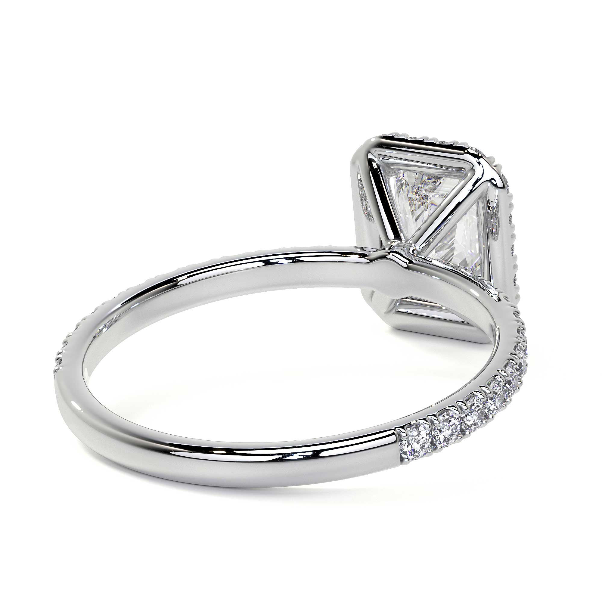 Radiant Cut Cluster Diamond Ring with Halo, 0.9 CT Leviev Rings Radiant, The Classic Collection Leviev 