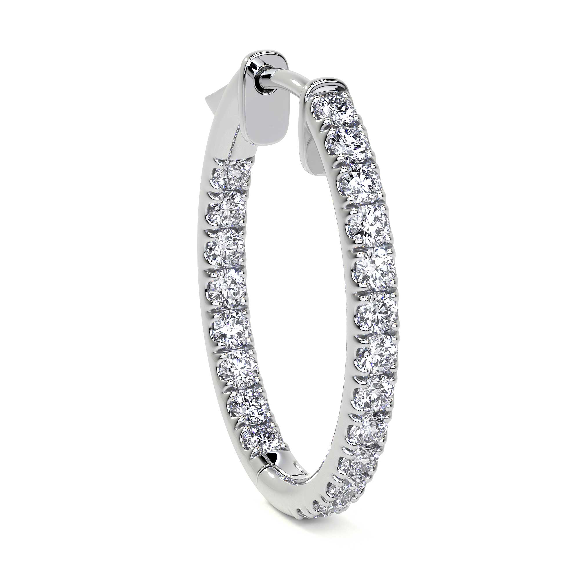 Round Diamond Hoop Earrings, 0.90 CT Leviev Earrings Leviev Signature Leviev 