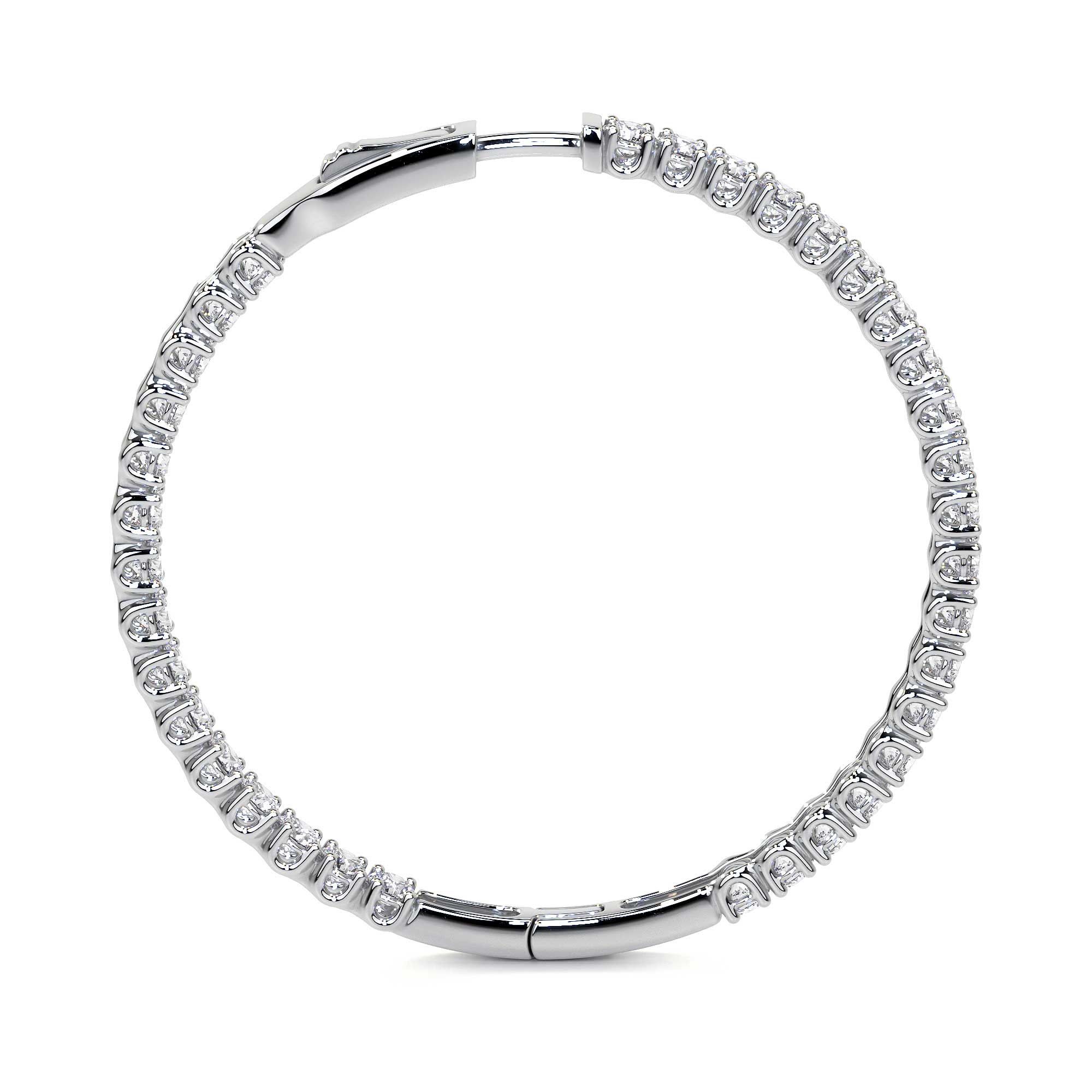 Round Diamond Hoop Earrings, 2.15 CT Leviev Earrings Leviev Signature, The Classic Collection Leviev 