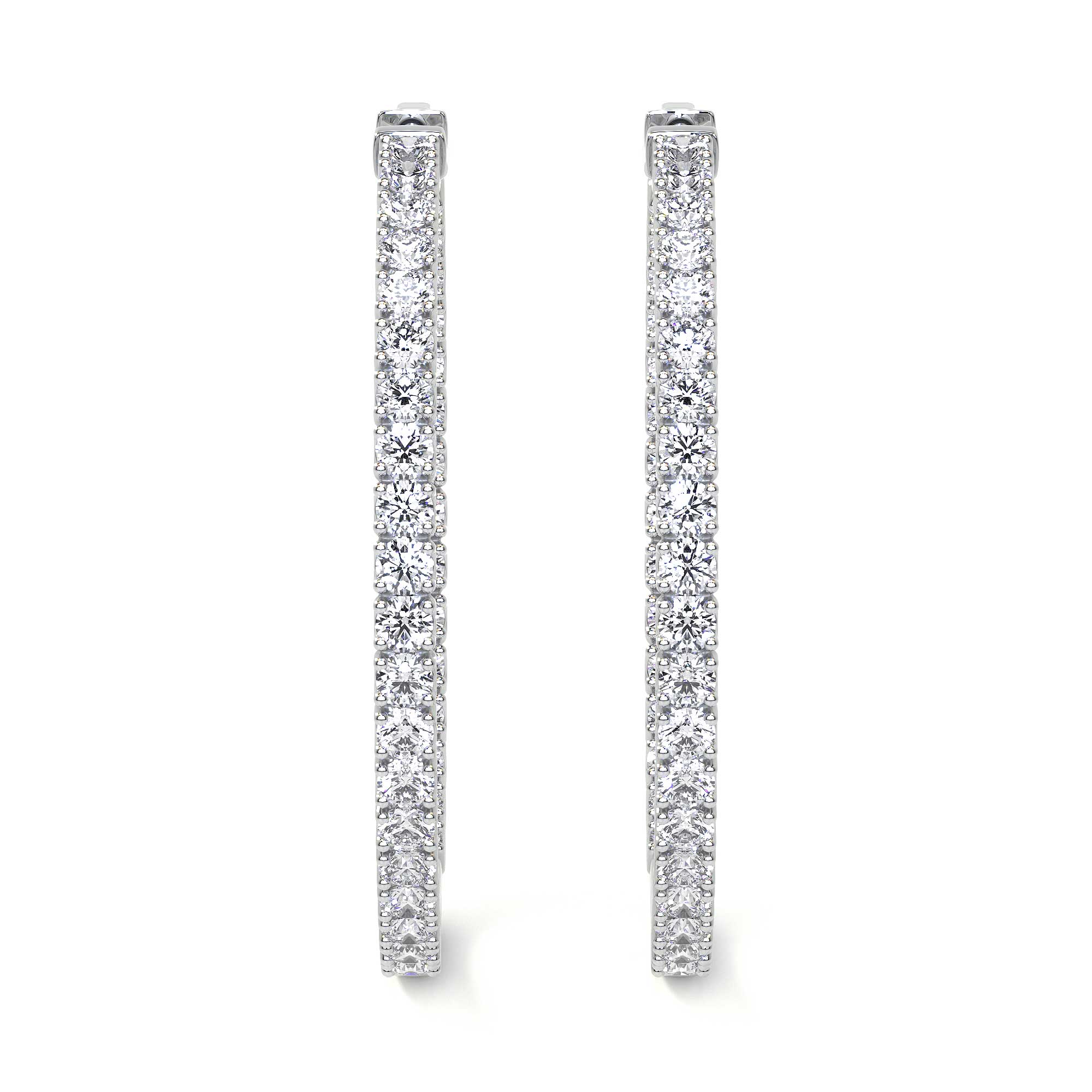 Round Diamond Hoop Earrings, 2.15 CT Leviev Earrings Leviev Signature, The Classic Collection Leviev 