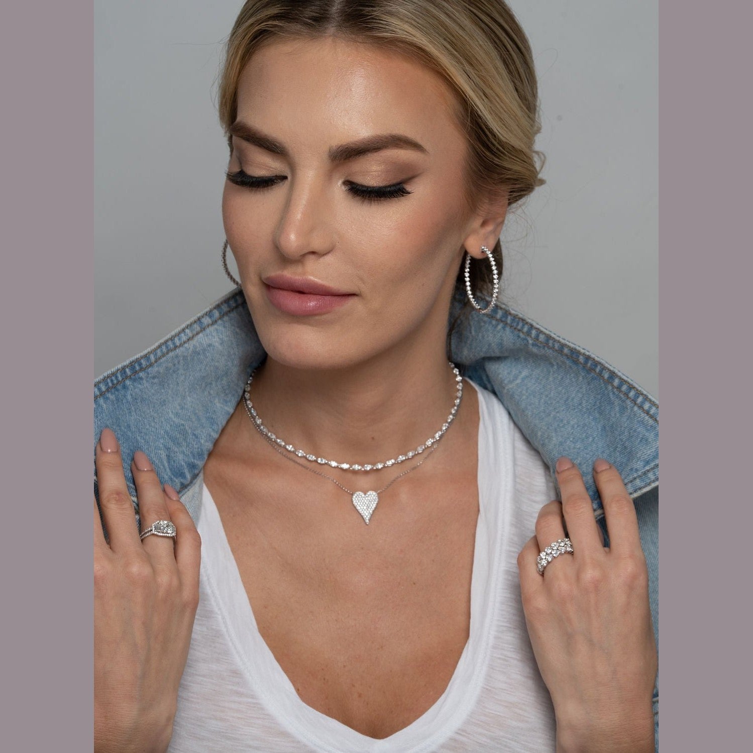 Round Diamond Hoop Earrings, 2.15 CT Leviev Earrings Leviev Signature, The Classic Collection Leviev 