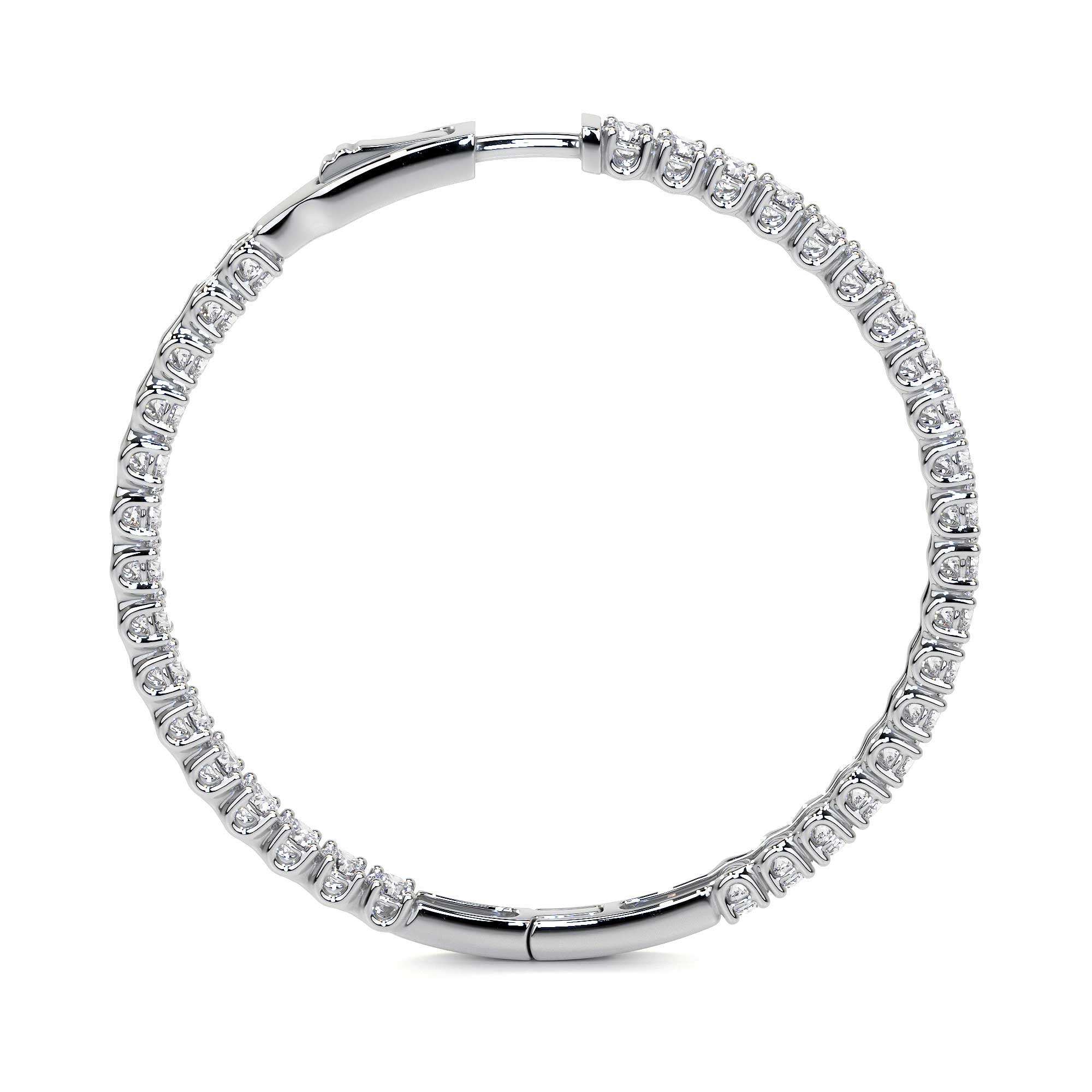 Round Diamond Hoop Earrings, 2.30 CT Leviev Earrings Leviev Signature Leviev 