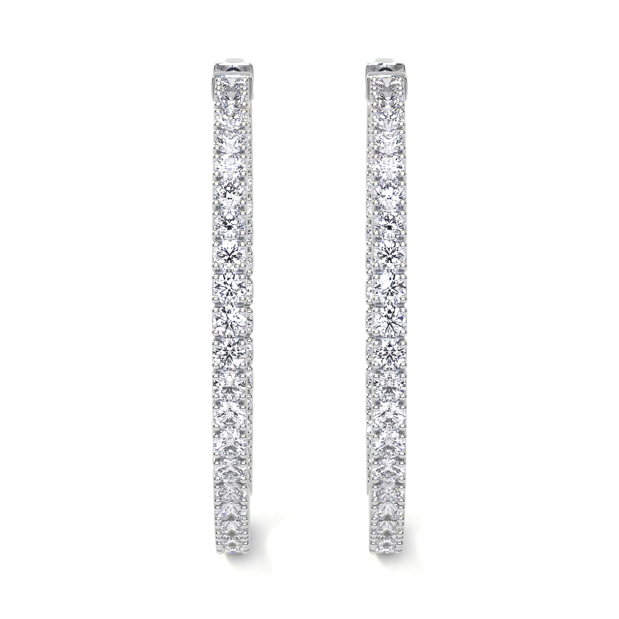 Round Diamond Hoop Earrings, 2.30 CT Leviev Earrings Leviev Signature Leviev 